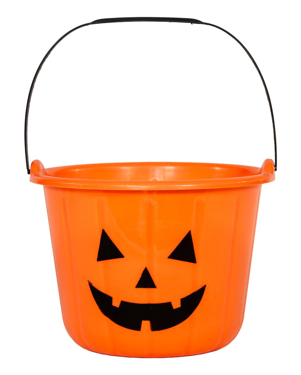 Horror-Shop Dekoobjekt Trick or Treat Eimer mit Kürbisgesicht 19x14cm