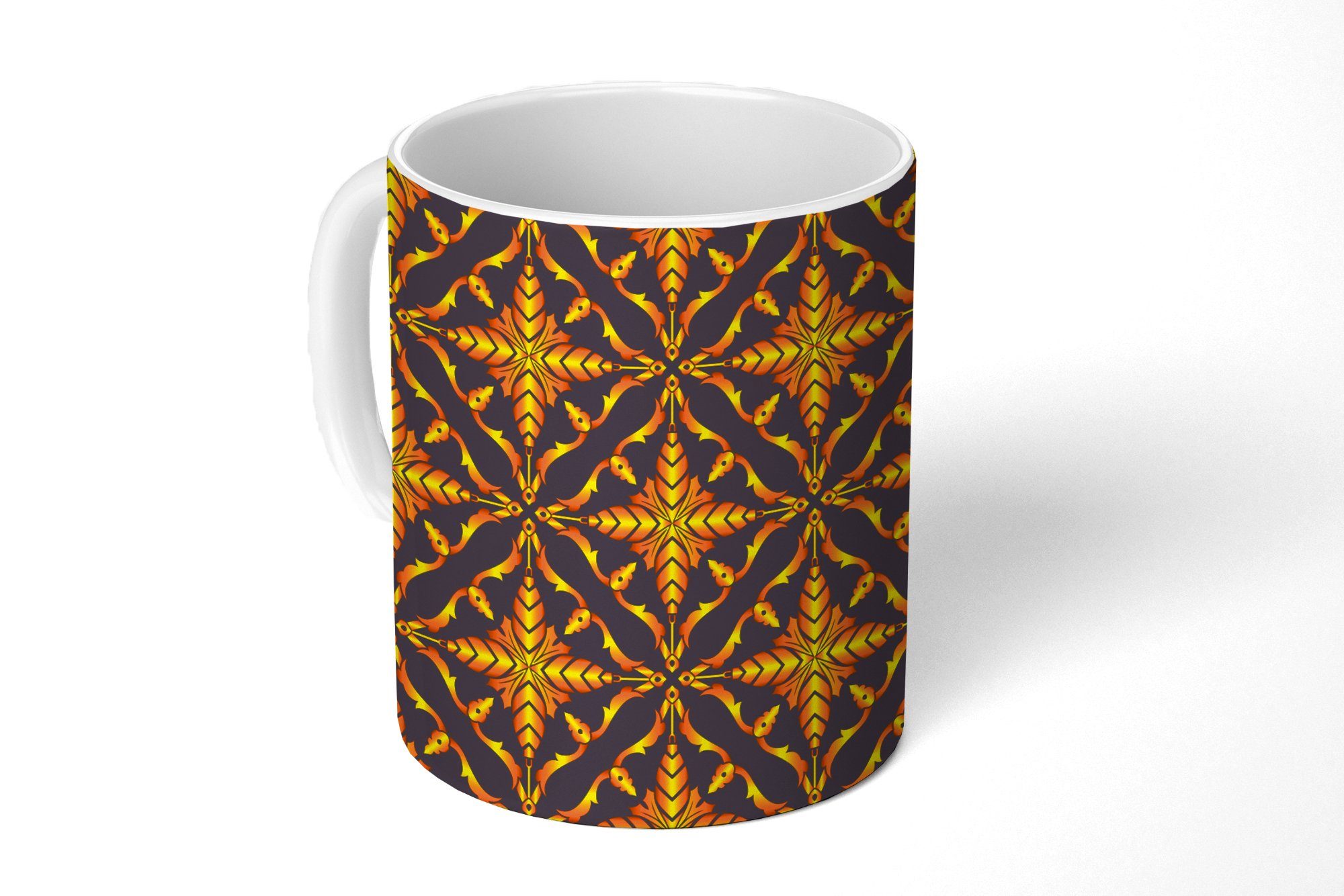 MuchoWow Tasse Muster - Weihnachten - Gold, Keramik, Kaffeetassen, Teetasse, Becher, Teetasse, Geschenk