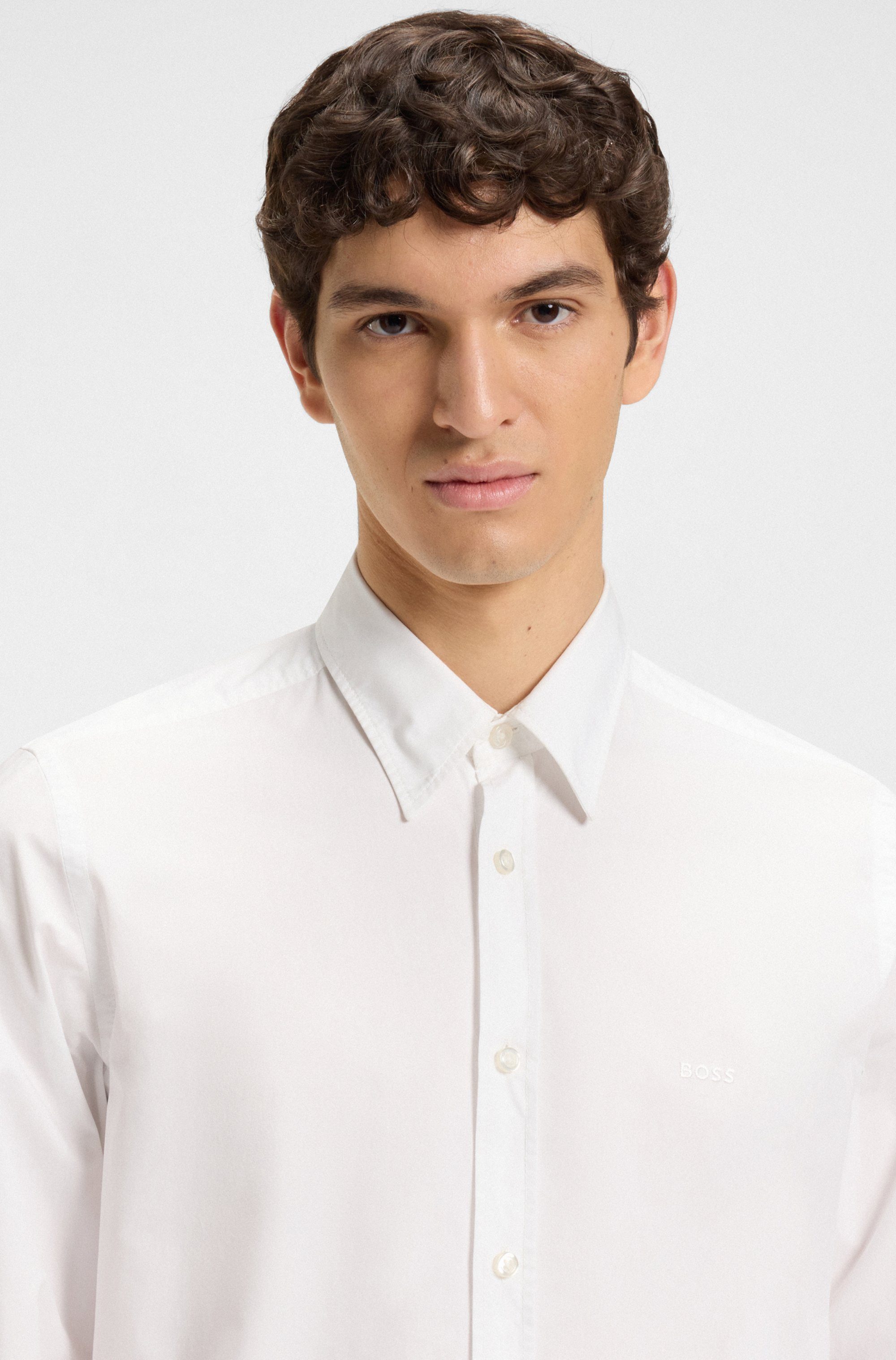 BOSS ORANGE Langarmhemd Relegant mit BOSS Stickerei