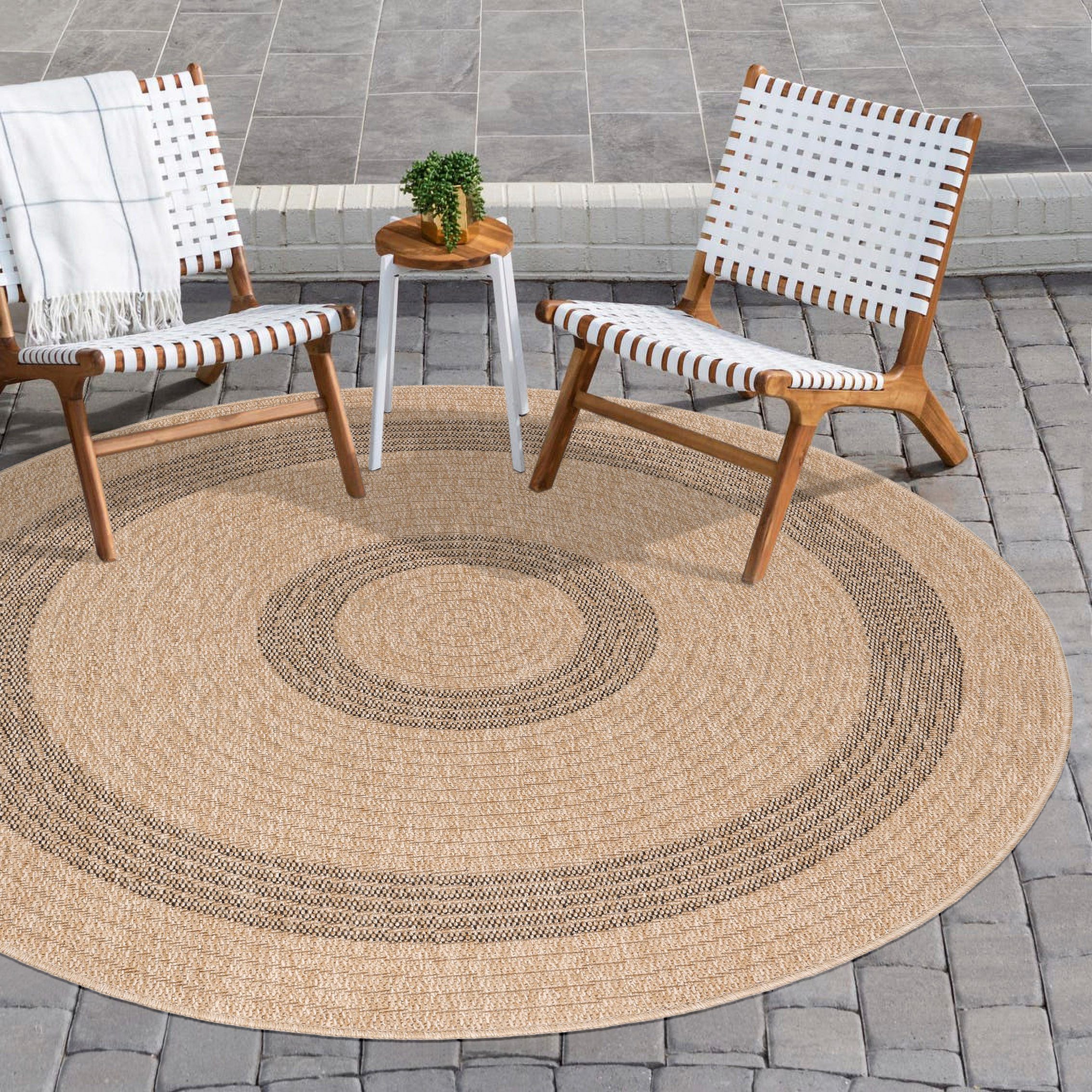 Carpettex Outdoorteppich Vintage Design, Rund, Höhe: 5 mm, Runder Teppich V günstig online kaufen