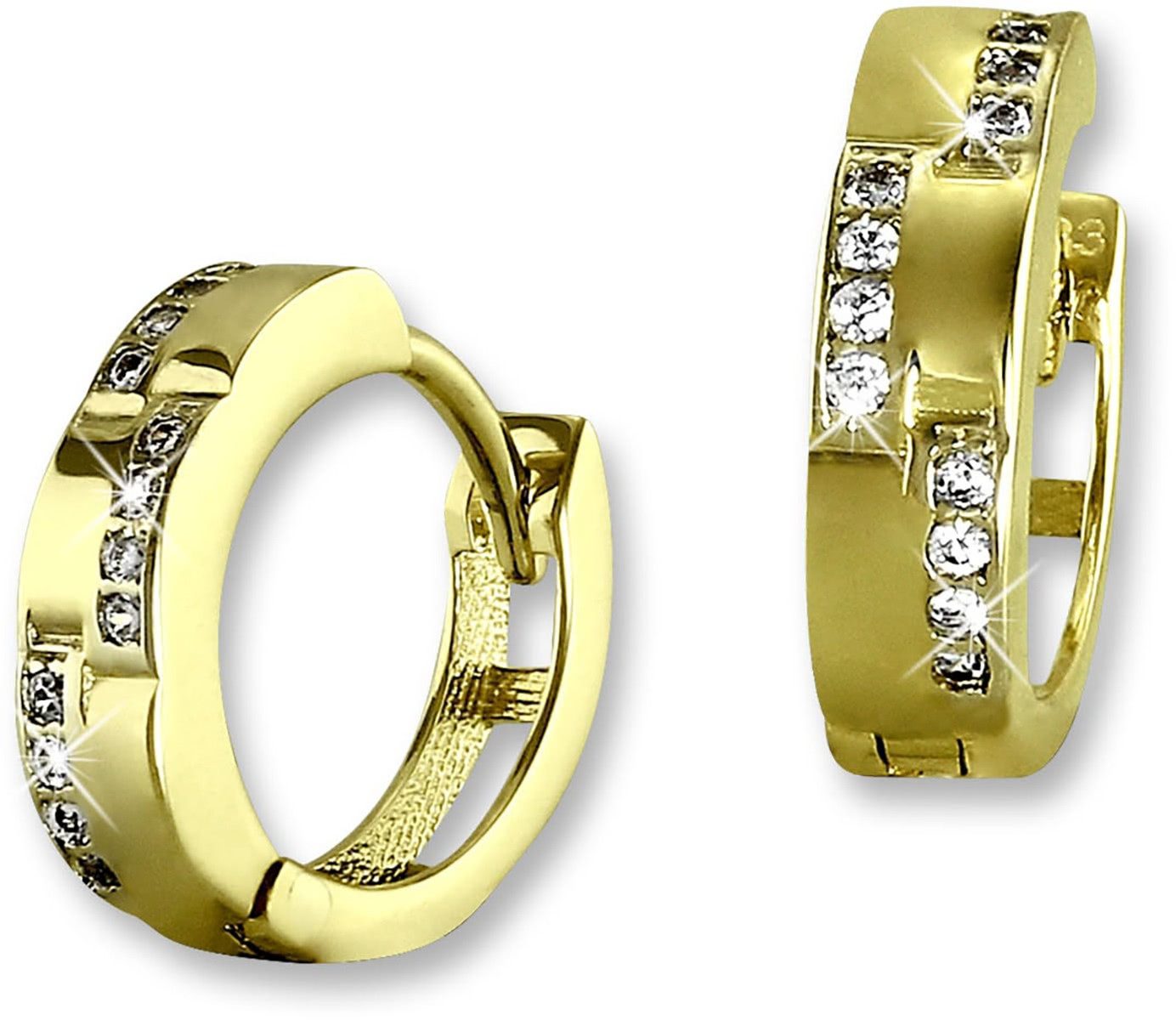 GoldDream Paar Creolen GoldDream Gold weiß Ohrringe Zirkonia 333 (Creolen), Damen Creolen aus 333 Gelbgold - 8 Karat, Farbe: gold, weiß