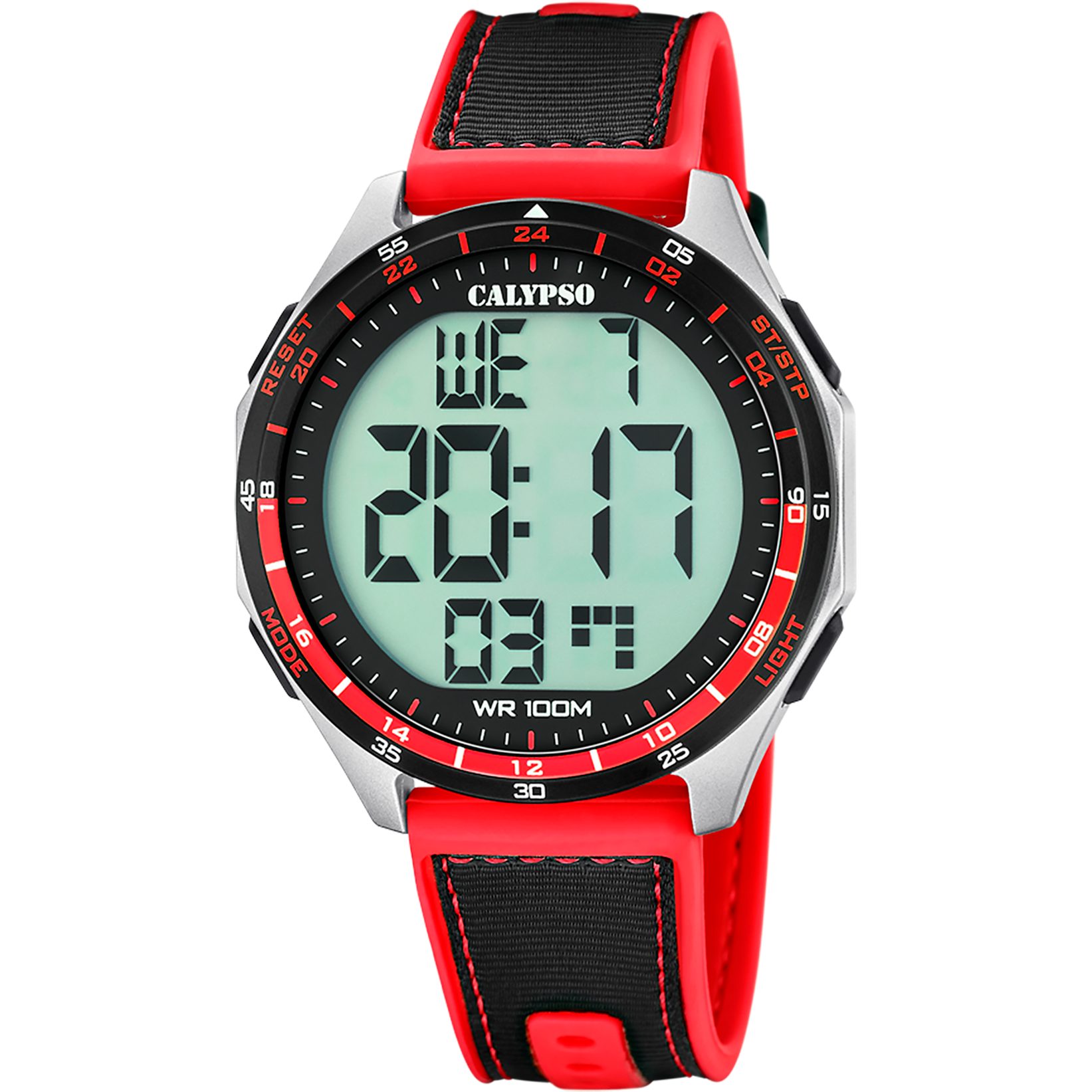 CALYPSO WATCHES Chronograph Urban Digital K5887_1, Quarzuhr, Armbanduhr, Herrenuhr, digital, Tag, Wochentag, Monat, Jahr