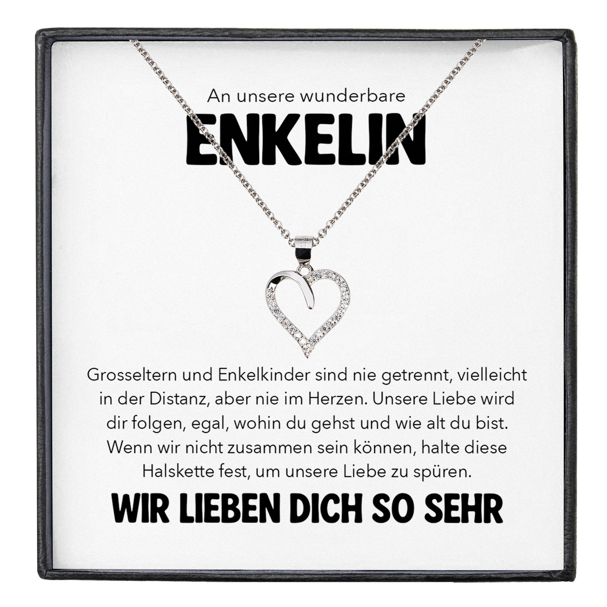 Schmuckset Unsere Enkelin Geschenk von Oma Opa Herz Halskette Mädchen Frauen