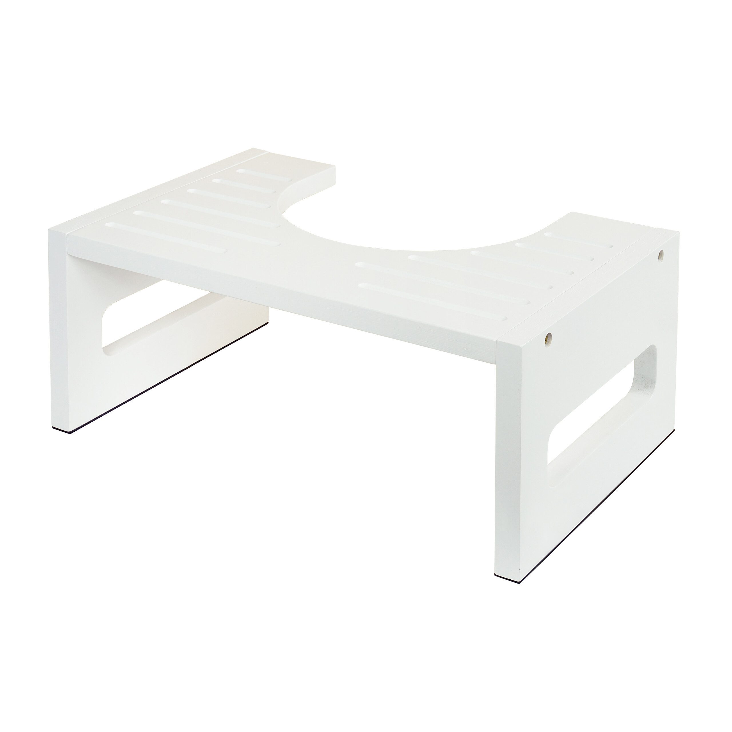 relaxdays Fußhocker Toilettenhocker aus Bambus (1 St), weiß