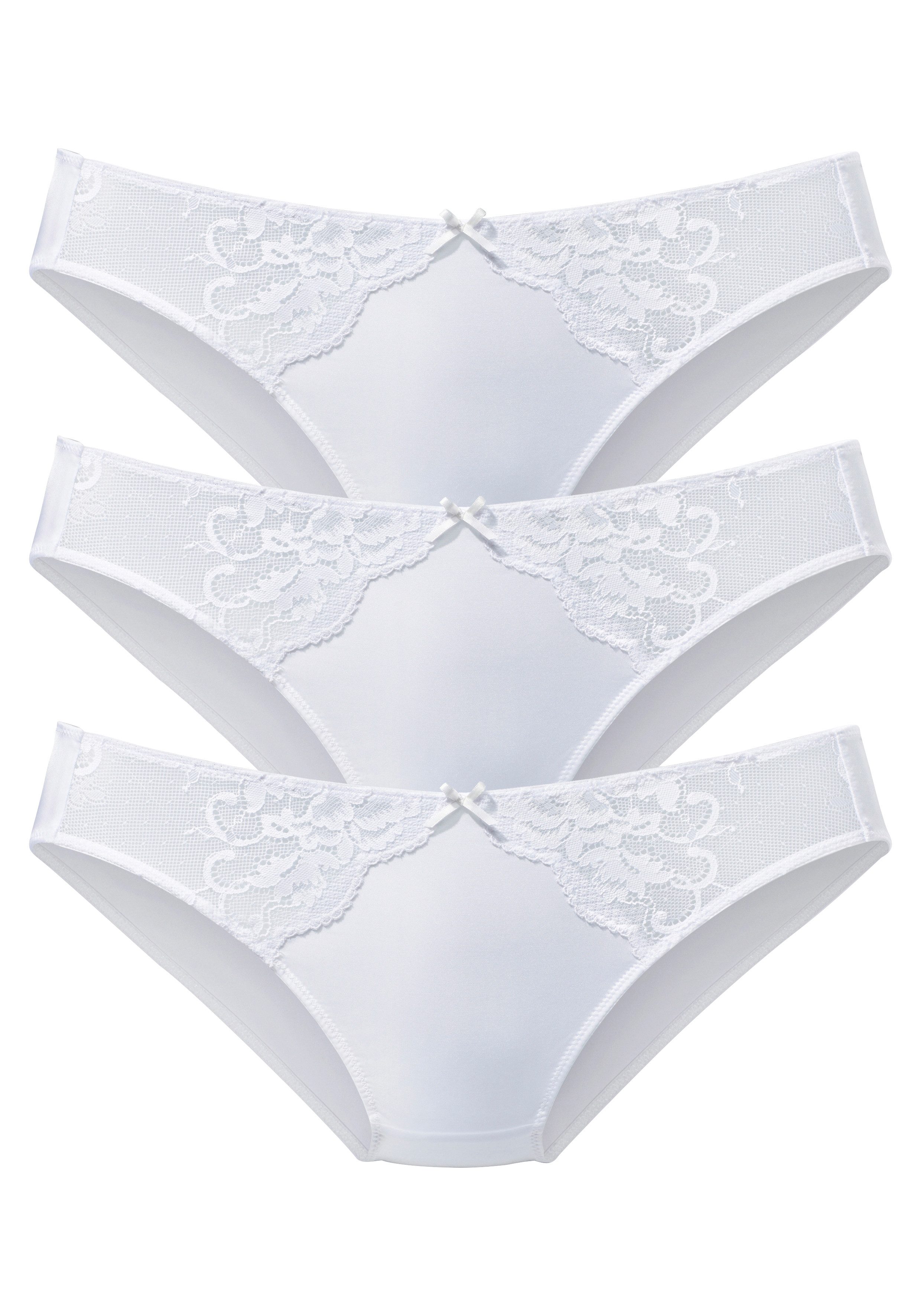 petite fleur by Lascana Slip (Packung, 3 Stück) mit floraler Spitze und weichem Microtouch. Reduzierter Preis € 14,99. Unverbindliche Preisempfehlung € 24,99