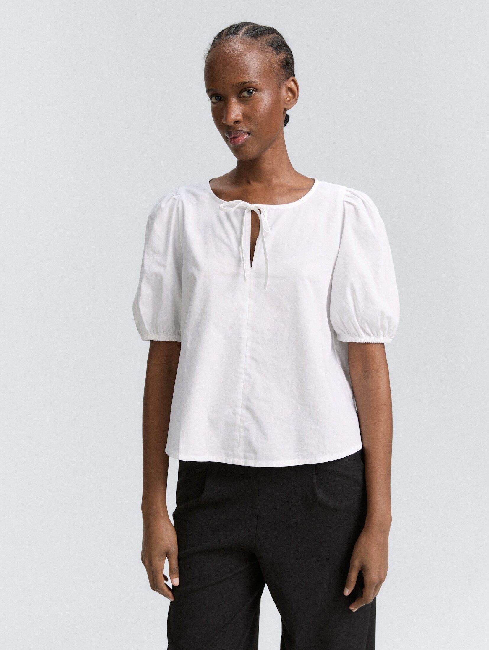 TOM TAILOR Denim Kurzarmbluse Popeline Bluse günstig online kaufen