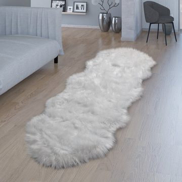 Fellteppich »Wohnzimmer Hochflor Teppich Kunst-Fell Design Versch. Formen Unifarben, In Weiß«, TT Home, rund, Höhe: 64 mm