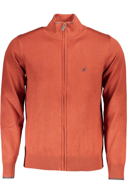 U.S. GRAND POLO Strickpullover Herren-Cardigan in Bronze mit Kontrastdetail günstig online kaufen