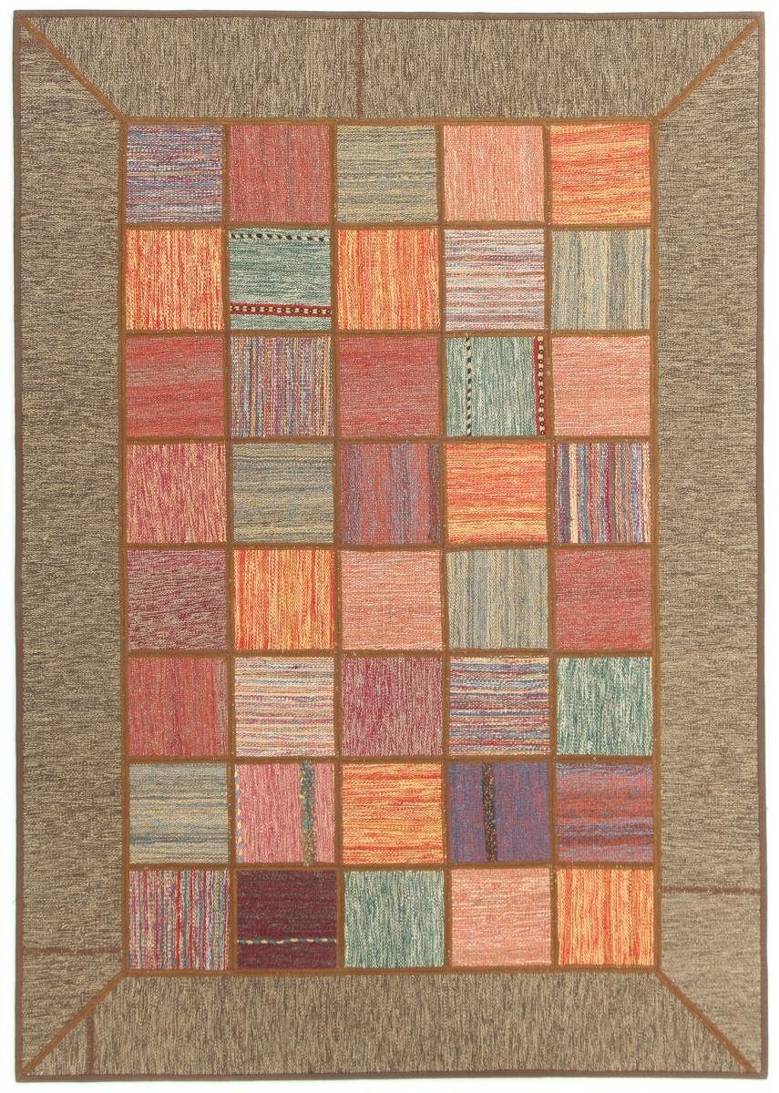Orientteppich Kelim Patchwork mm 4 / rechteckig, Trading, 139x200 Perserteppich, Nain Höhe: Handgewebter Orientteppich