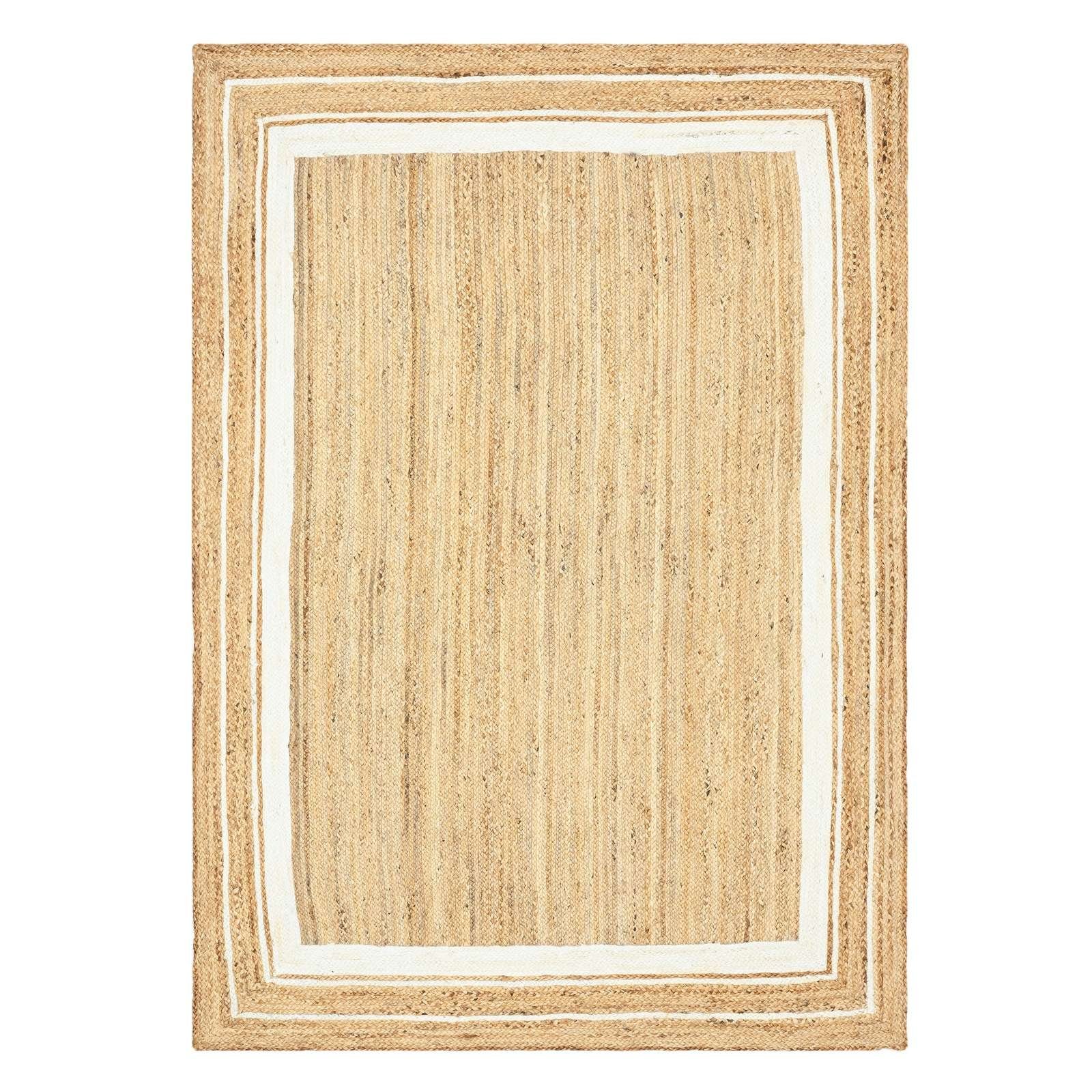 TaraCarpet Teppich Jute Durry Bordüre Flachgewebe günstig online kaufen