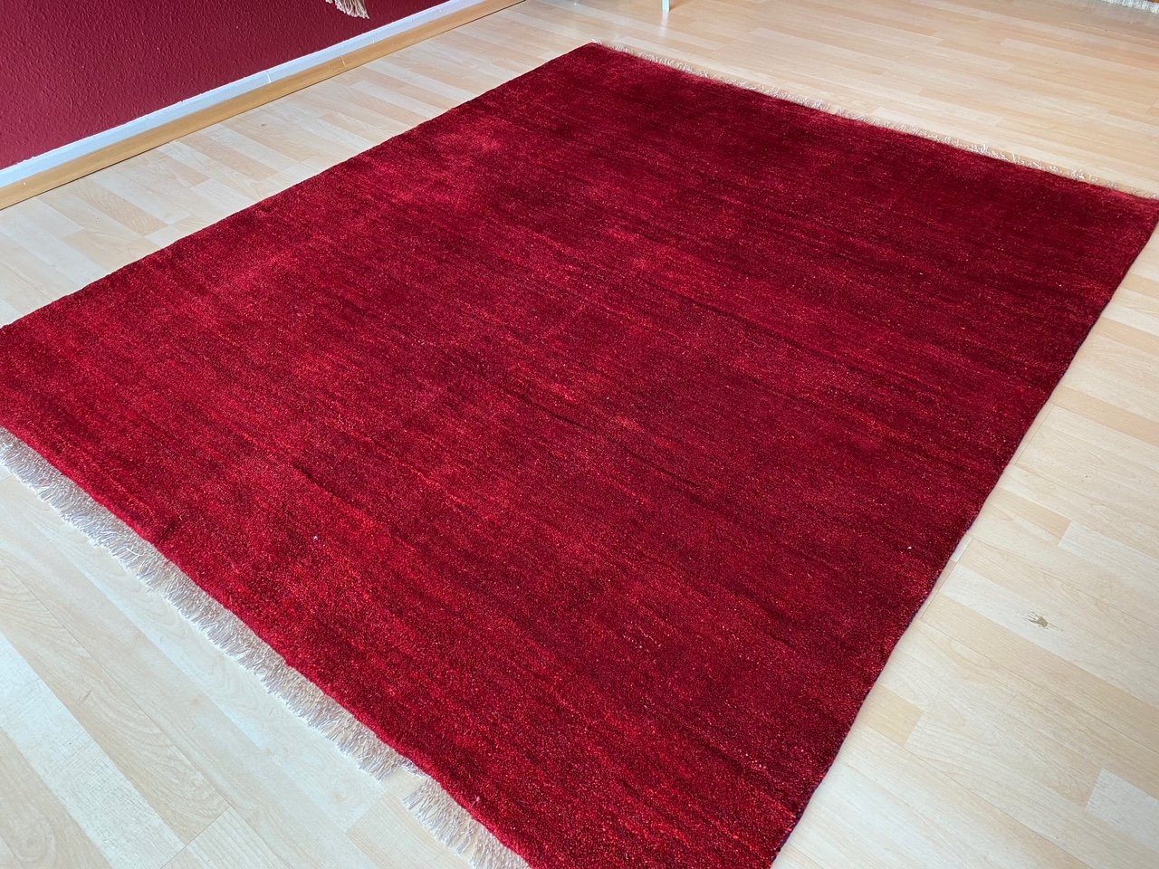 Gabbeh Teppich Handgeknüpft Morgenlandbazar Perser Rot Perserteppich 197×166, Orientteppich