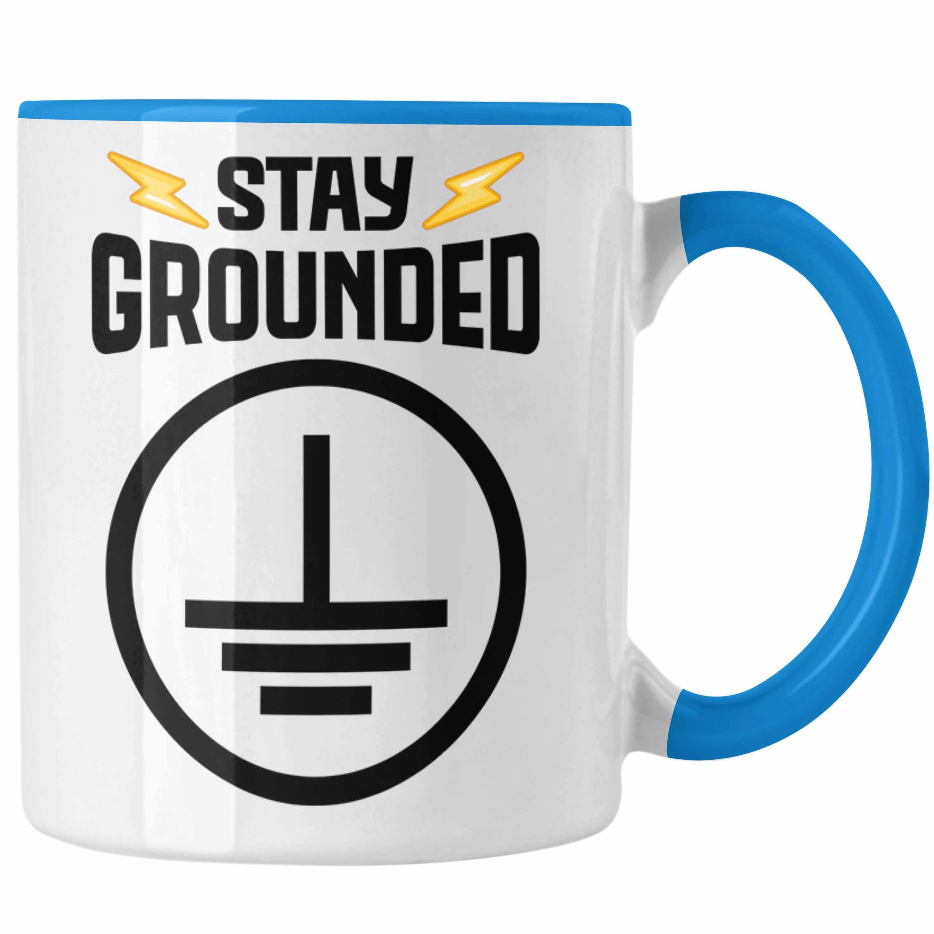 Trendation Tasse Trendation - Elektriker Tasse Spruch Sprüche Männer Geschenk Lustig Gadget Geschenke Kaffeebecher Blau