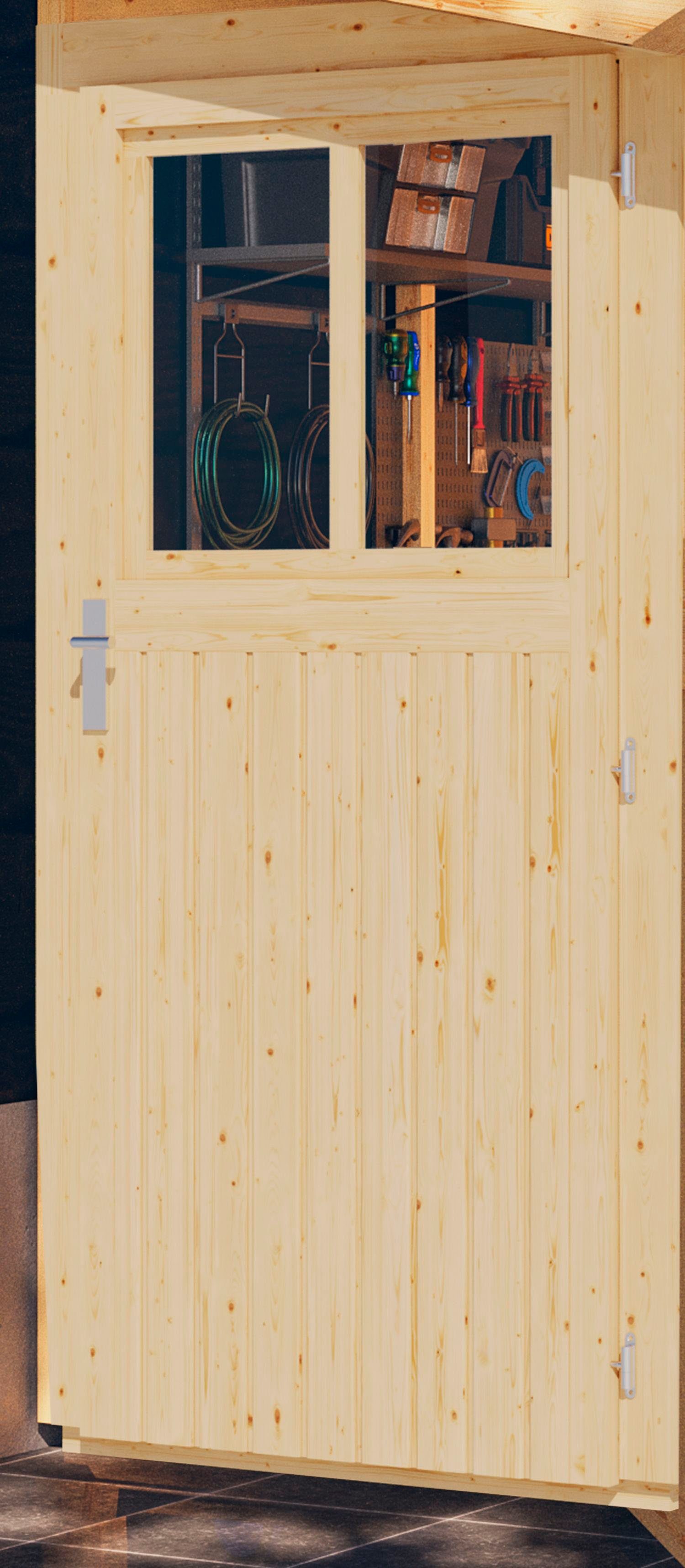 Karibu Gartenhaus Geißberg, BxT: 117x217 cm, naturbelassen oder terragrau