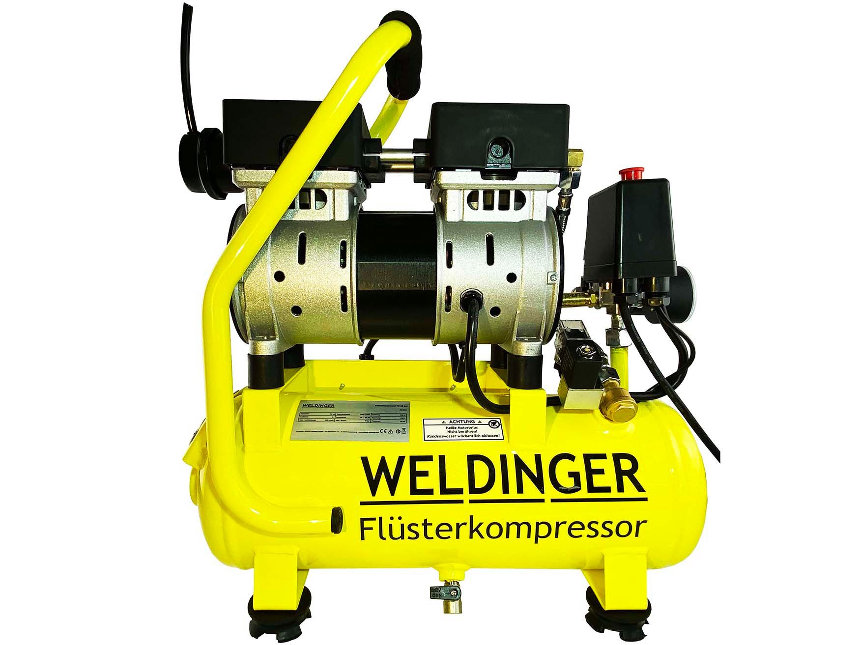 WELDINGER Kompressor FK65 pro, 750 W, max. 9,00 bar, 9,00 l, Flüsterkompressor