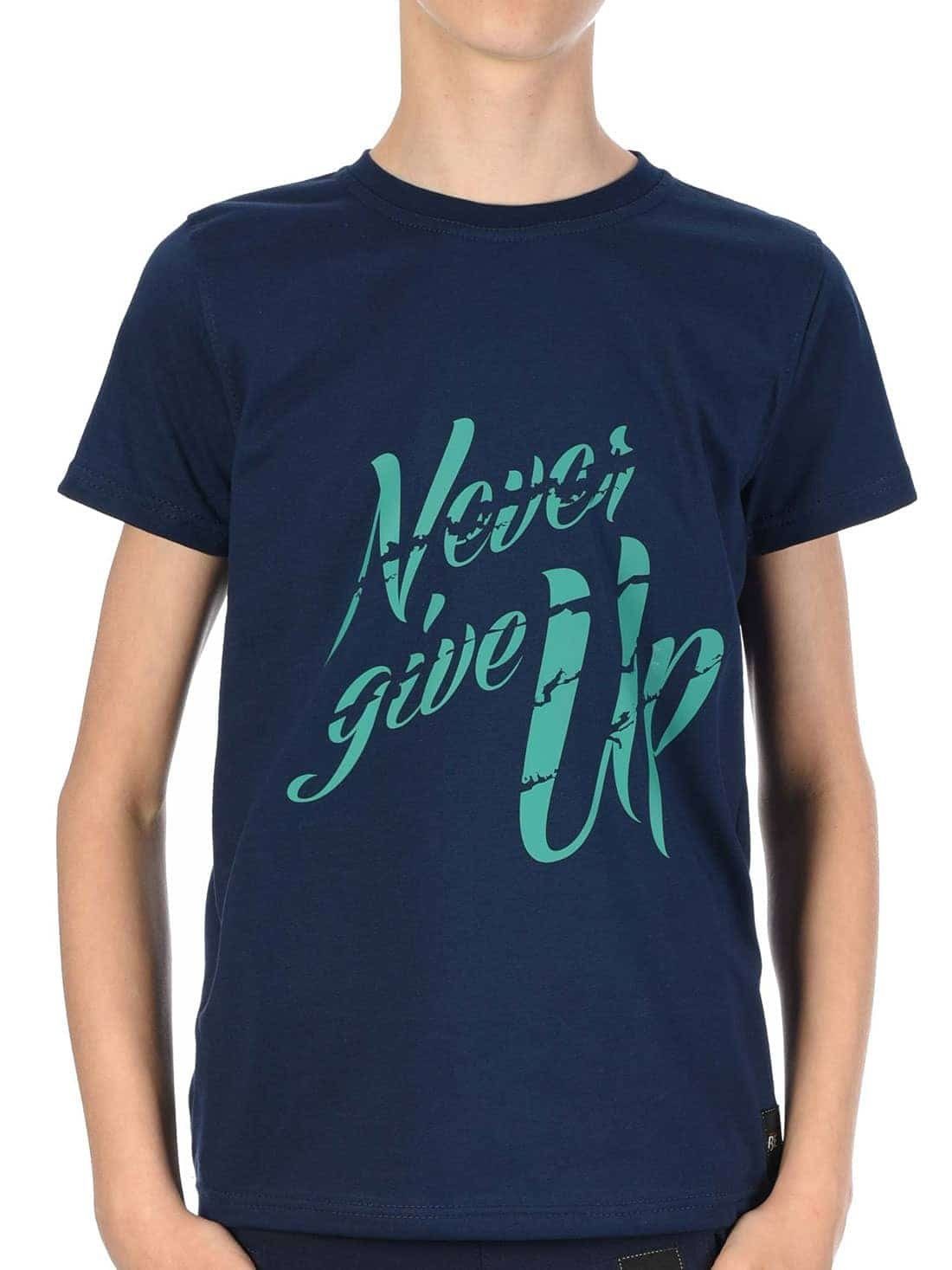 BEZLIT T-Shirt Jungen T-Shirt mit Never Give Up (1-tlg) casual, mit Schriftzug Navy