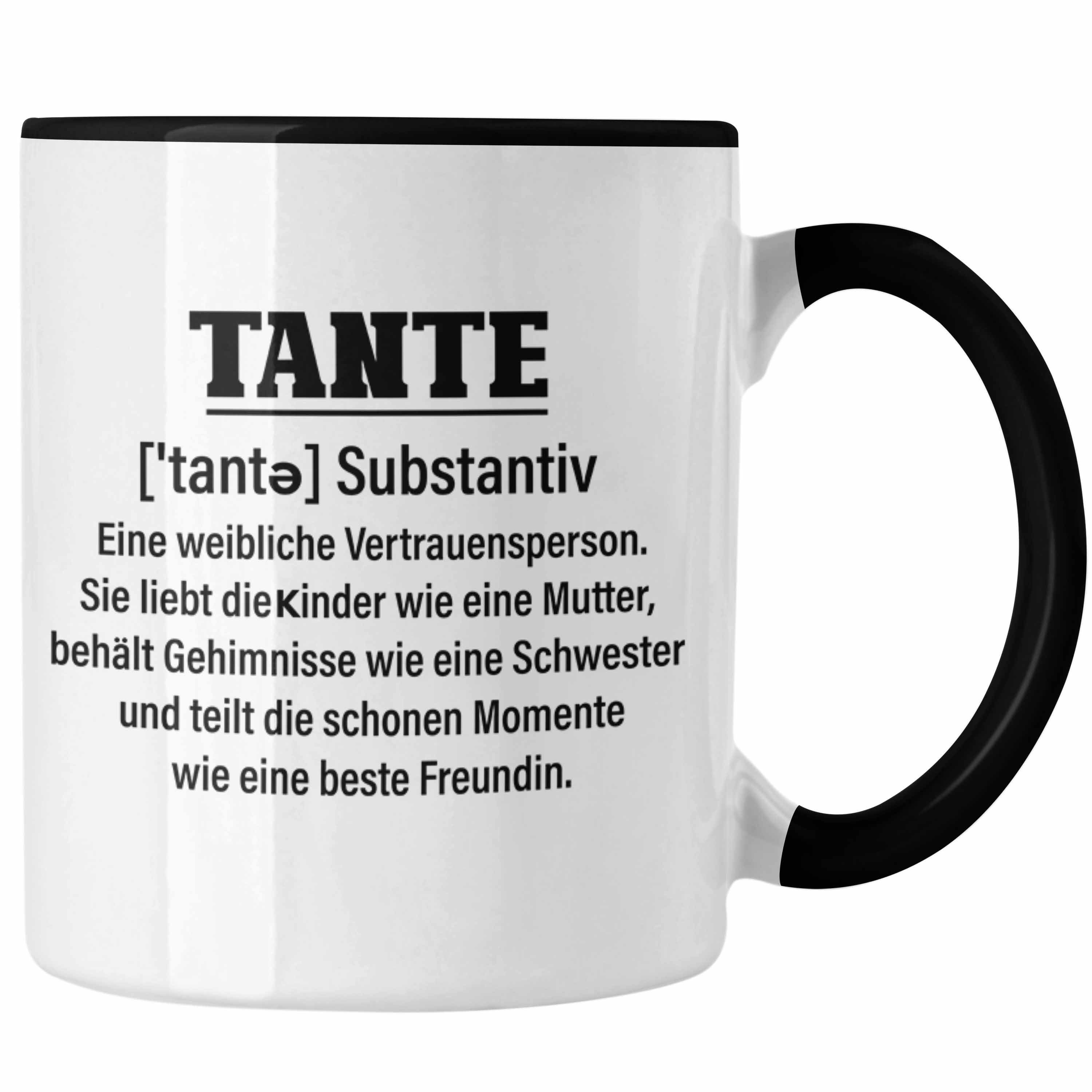 Trendation Tasse Trendation - Beste Tante Definition Geschenk Lustig Geschenkidee Geburtstag Weihnachten Schwarz