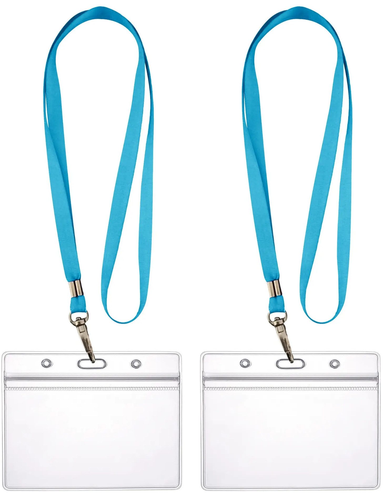 WEBBOMB Schlüsselanhänger 2x Ausweishalter ZIP Kartenhalter komplett mit2x Lanyard Schlüsselband
