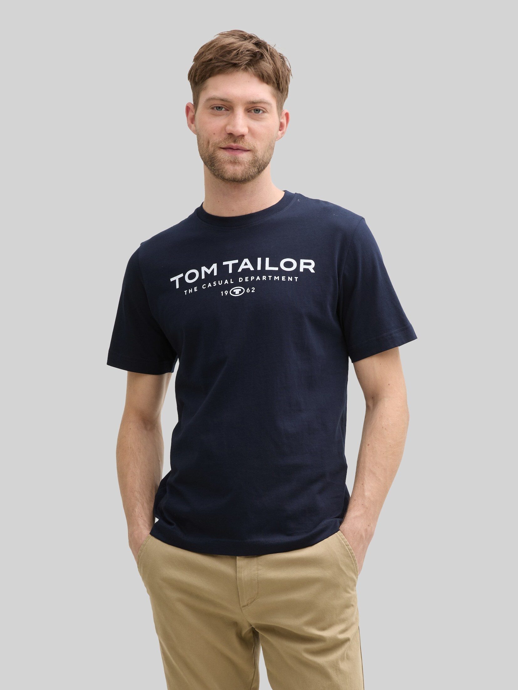 TOM TAILOR T-Shirt T-Shirt (im Einserpack) T-Shirt aus Baumwolle mit Logo-Print