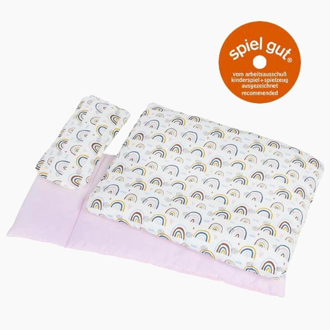 goki Puppen Bettwäsche Puppenbettzeug Regenbogen, (packung, 3-tlg., set), für Puppen zwischen 55 cm und 70 cm. – Bild 5 von 5