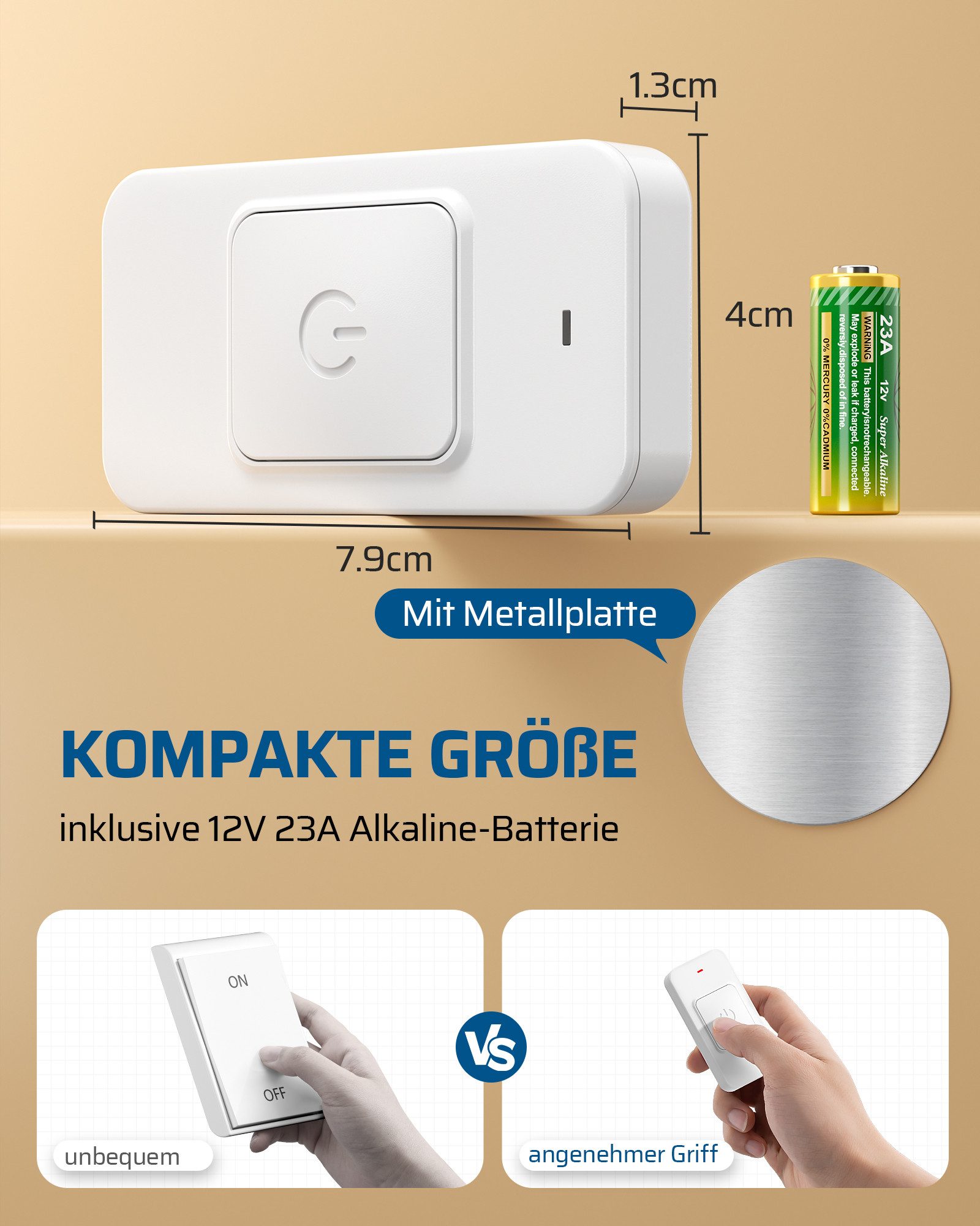 DEWENWILS Licht-Funksteuerung Funk-Lichtschalter Set, für Indoor, 1-tlg., Schalter für Lampen und Ventilatoren – Bild 5 von 5