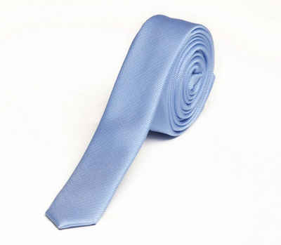 Fabio Farini Krawatte Schmale Herren Schlips - Moderne Slim Krawatten in 3cm Breite (ohne Box, Unifarben) Schmal (3cm), Blau