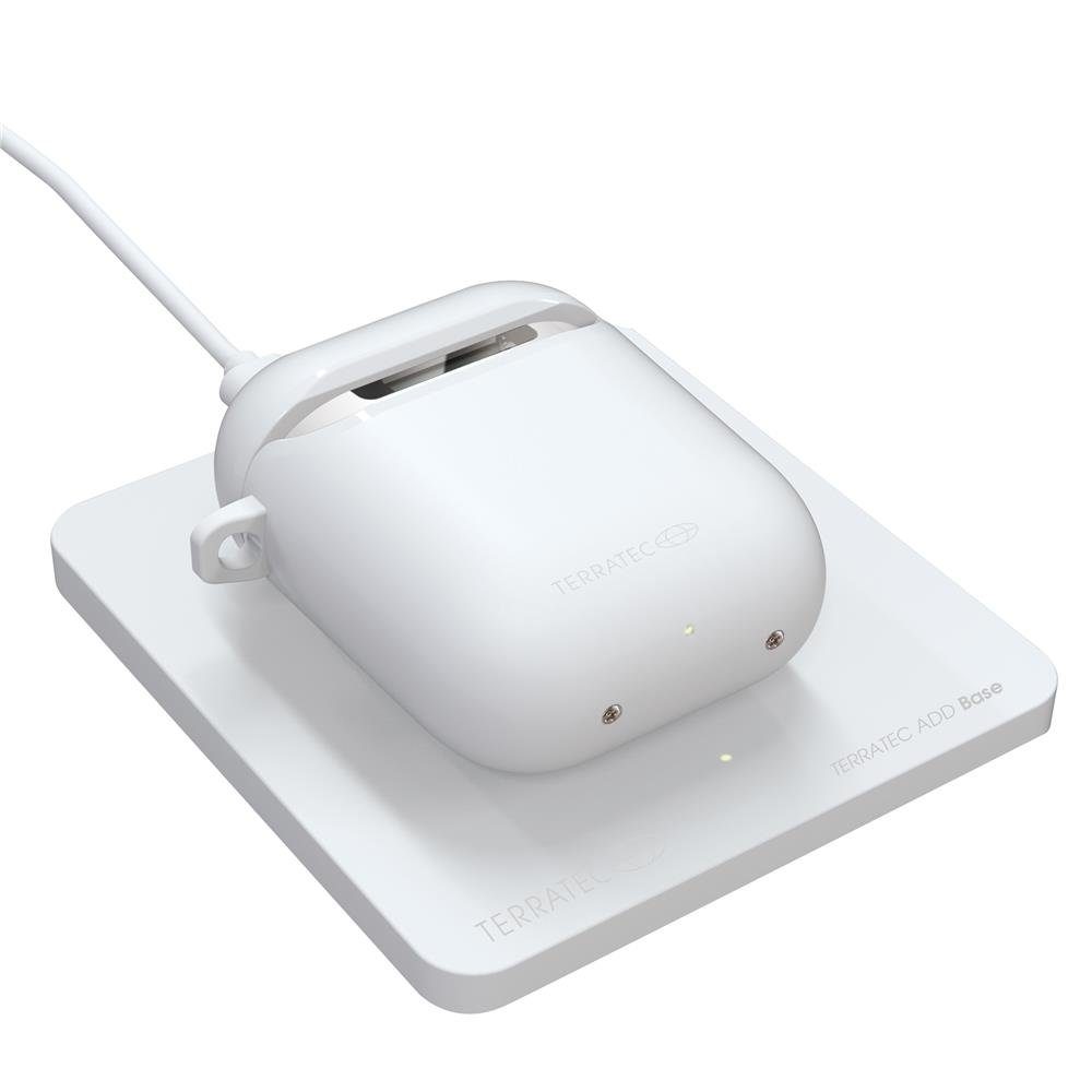 Terratec Kopfhörer-Schutzhülle ADD Case, Apple AirPods (1. Generation) Schutzhülle mit wireless charging Ladefunktion, Nachrüstkit für kabelloses laden, Hülle, Kopfhörerhülle, Ladehülle, weiß
