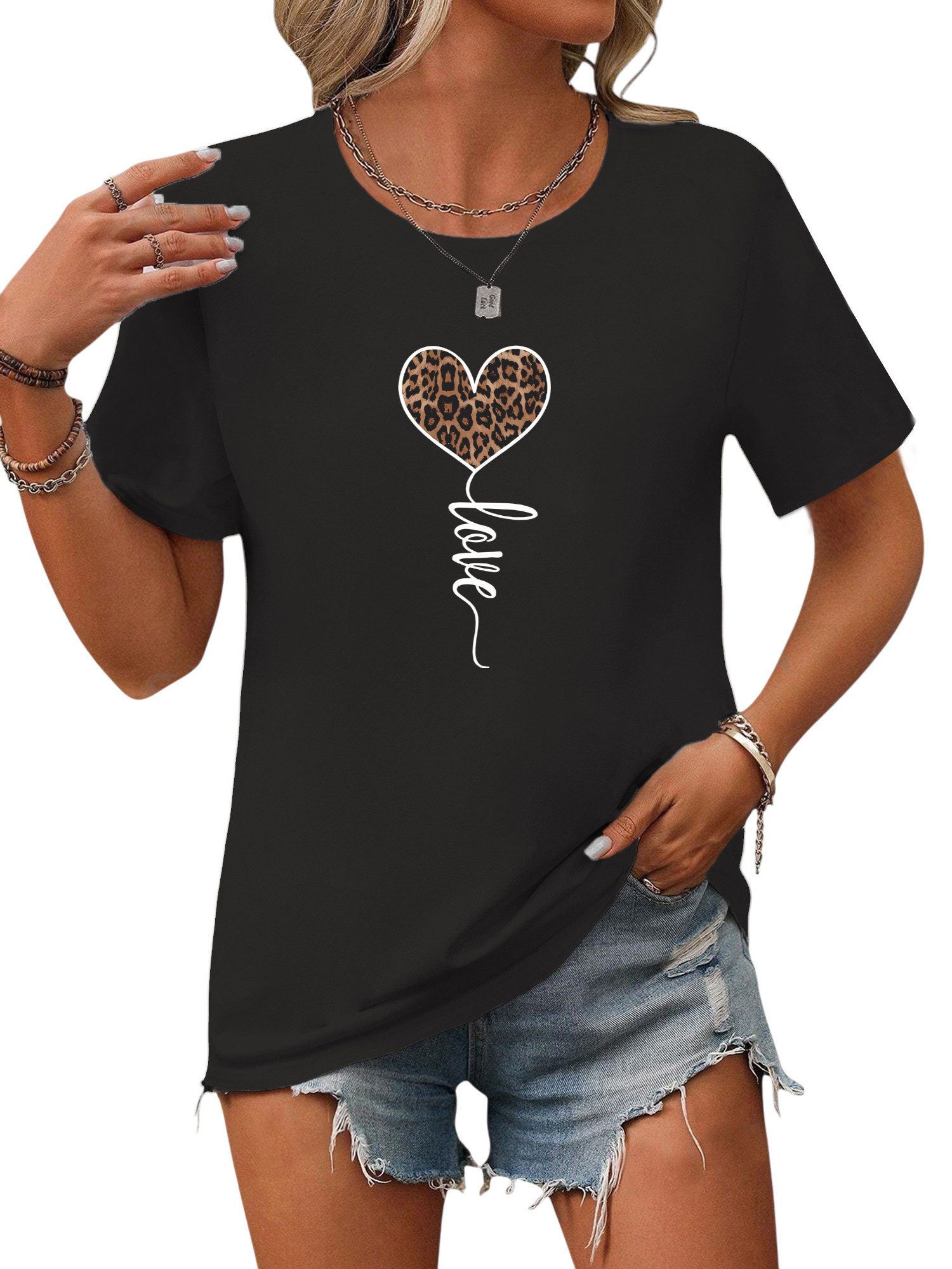 PYL Kurzarmshirt Damen Sommer Casual Bequemes günstig online kaufen