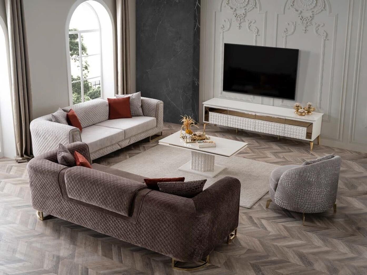 in xxl Einrichtung Polster 240cm, Möbel Sofa JVmoebel Ecksofa Luxus Europa Made Couch Dreisitzer