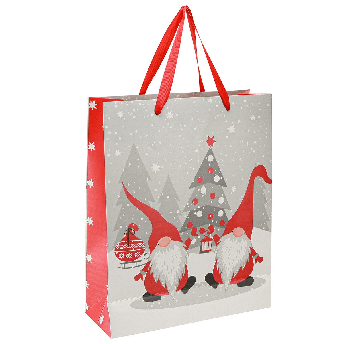 Kaemingk Tragetasche Weihnachtliche Geschenktaschen mit Wichtel-Motiv und, 2 Stück