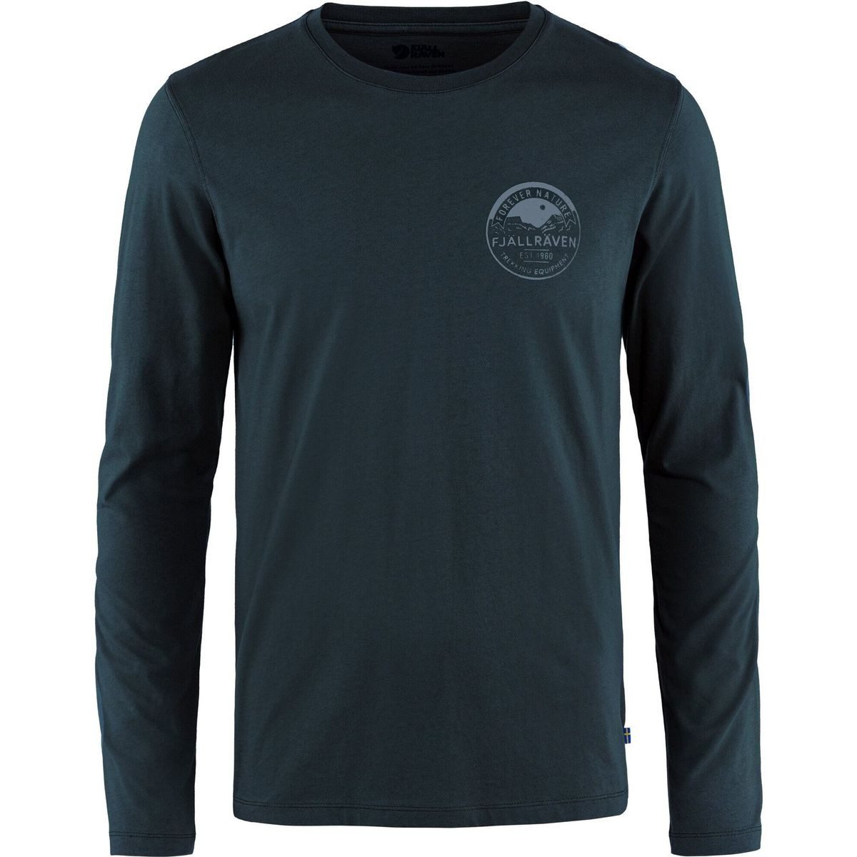 Fjällräven Funktionsshirt Forever Nature Badge LS M Langarmshirt aus Bio-Baumwolle mit „Forever Nature“-Emblem, ideal für