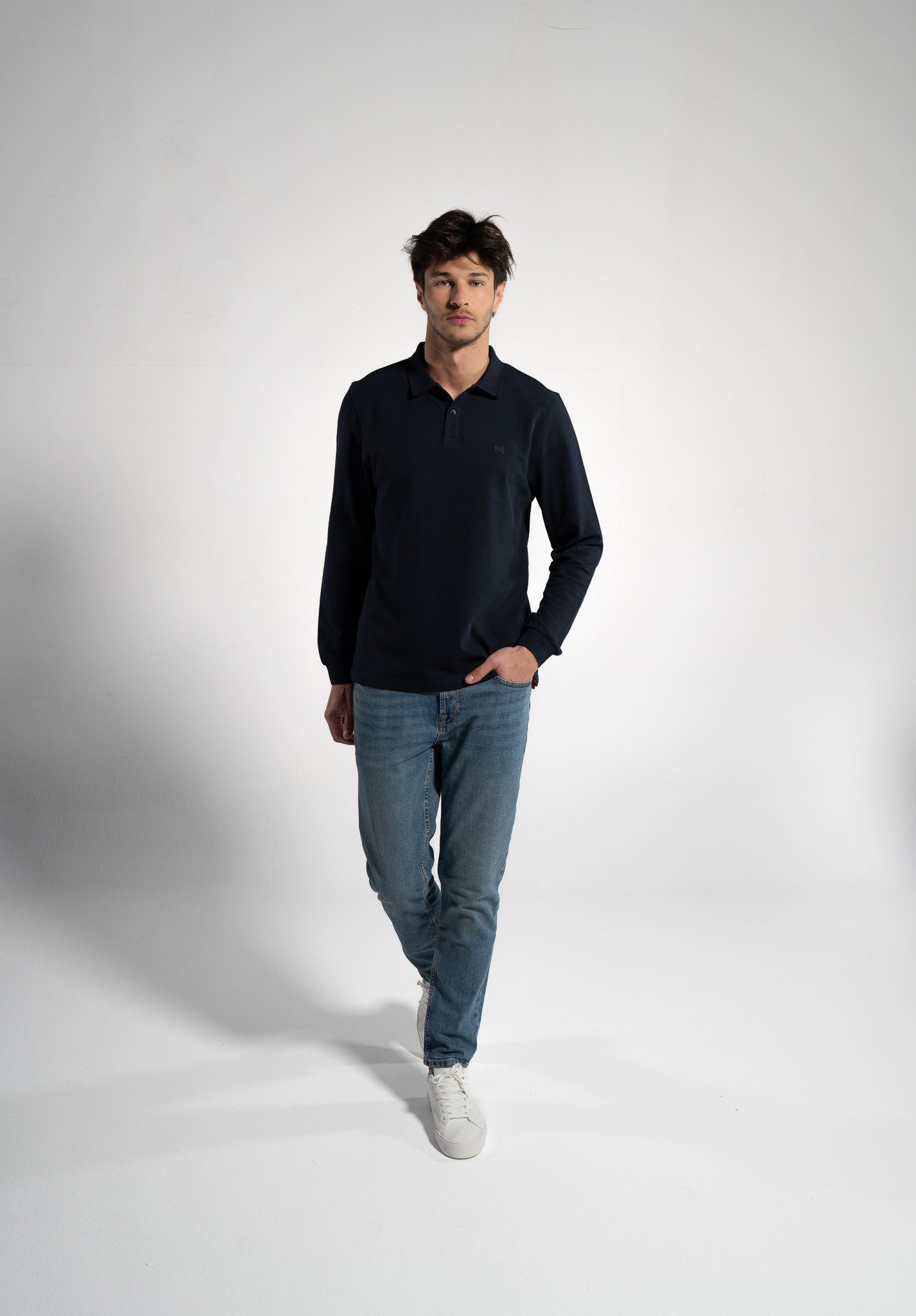 GORG Langarm-Poloshirt Herren Langarm-Poloshirt aus Bio-Baumwolle