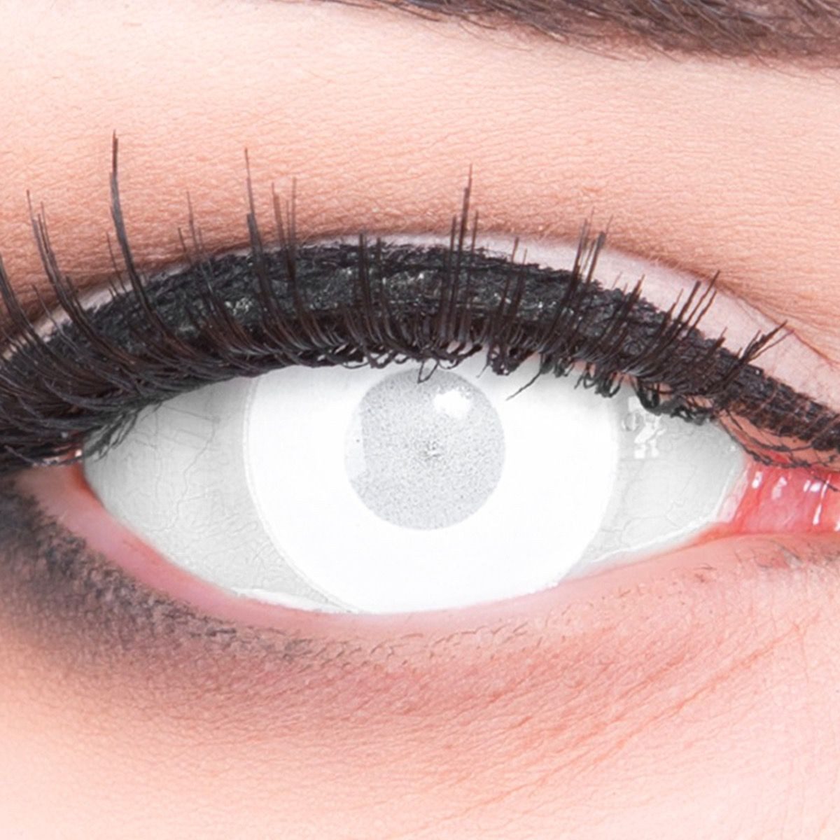 MeralenS Motivlinsen Weiße 'Blind Mentalist' Cosplay Manga Fun Linsen 1 Paar. Halloween