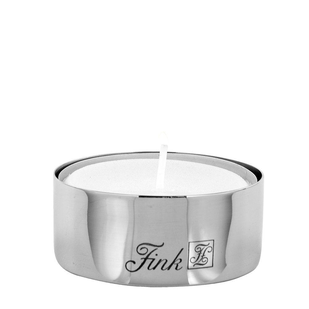 Fink Kerzenständer FINK Teelichthalter Living - silber-transparent - H. 2cm x D. 4cm