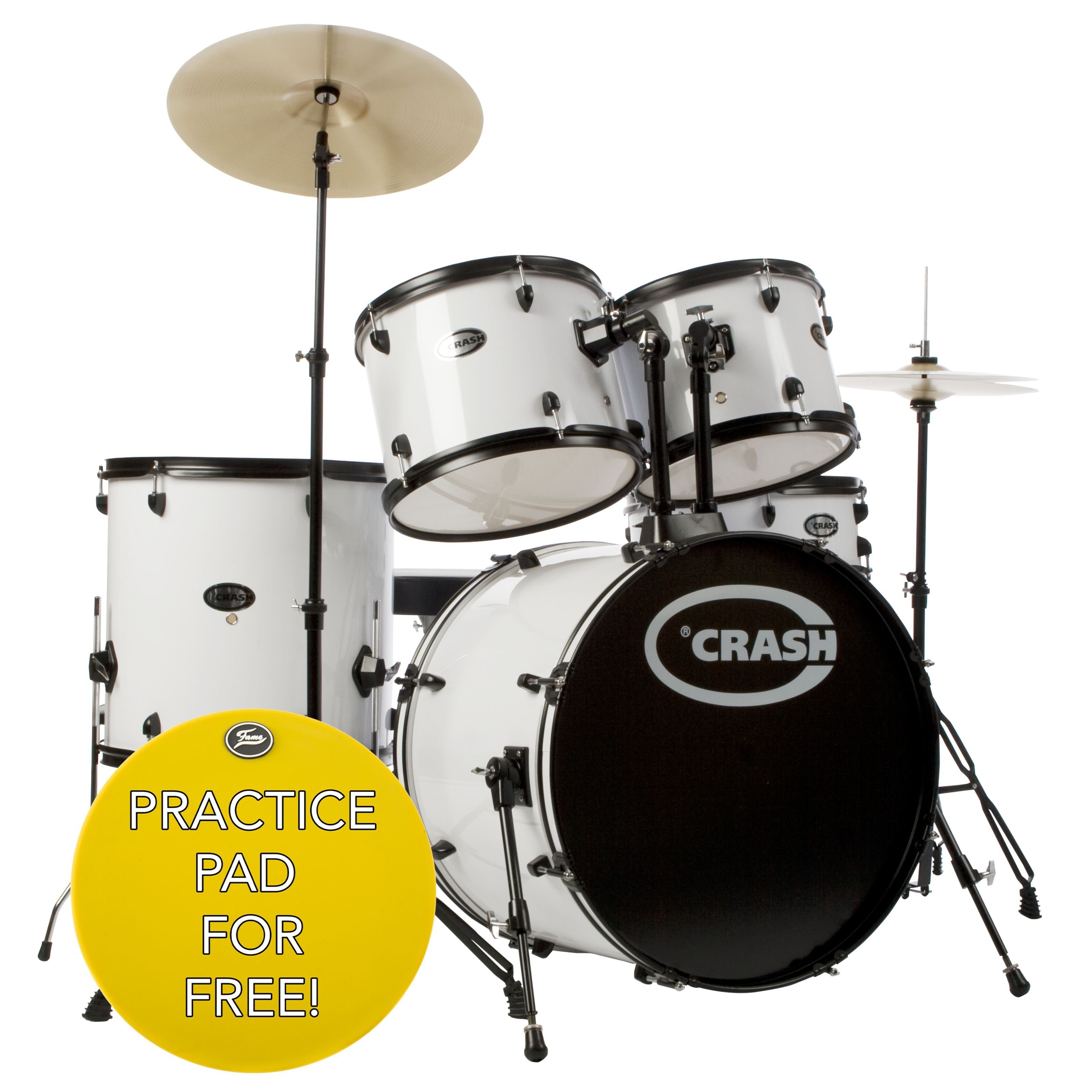 CRASH Schlagzeug, Force Five Drum-Set White - Drum-Set online kaufen | OTTO