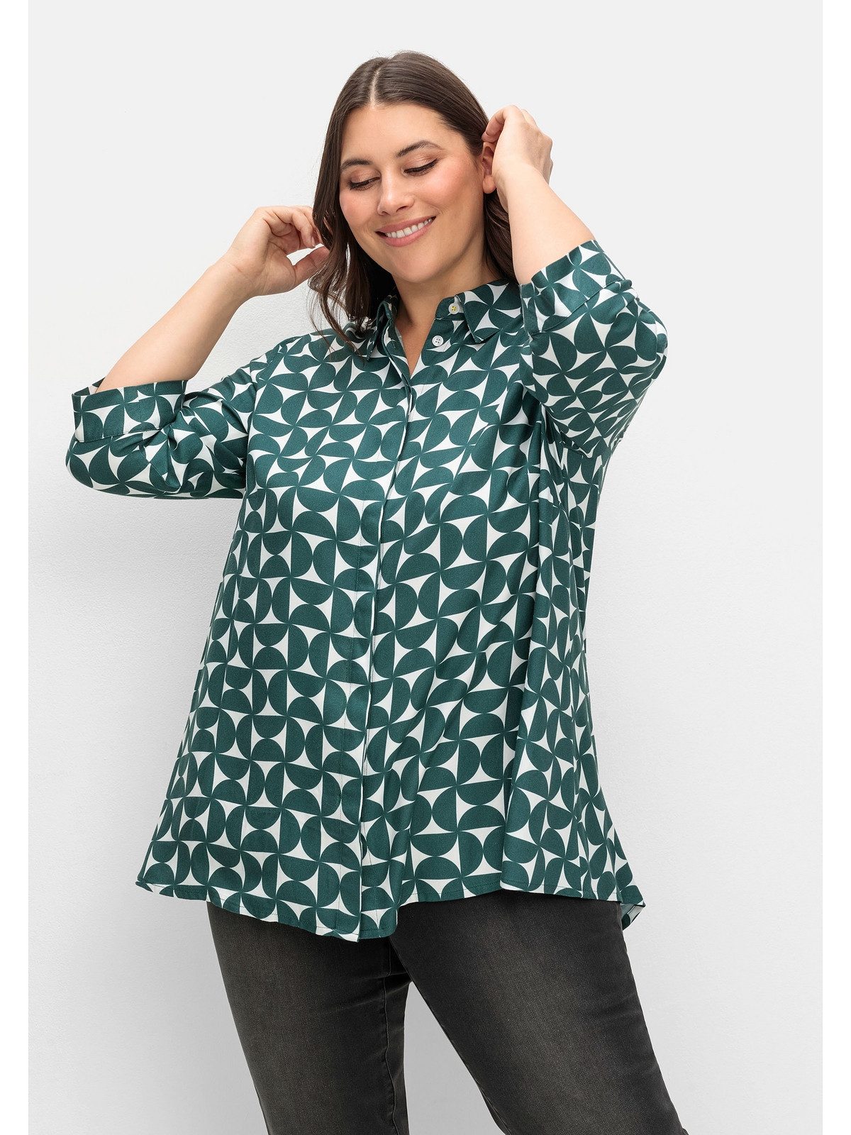 Sheego Longbluse Große Größen in schwingender A-Linie