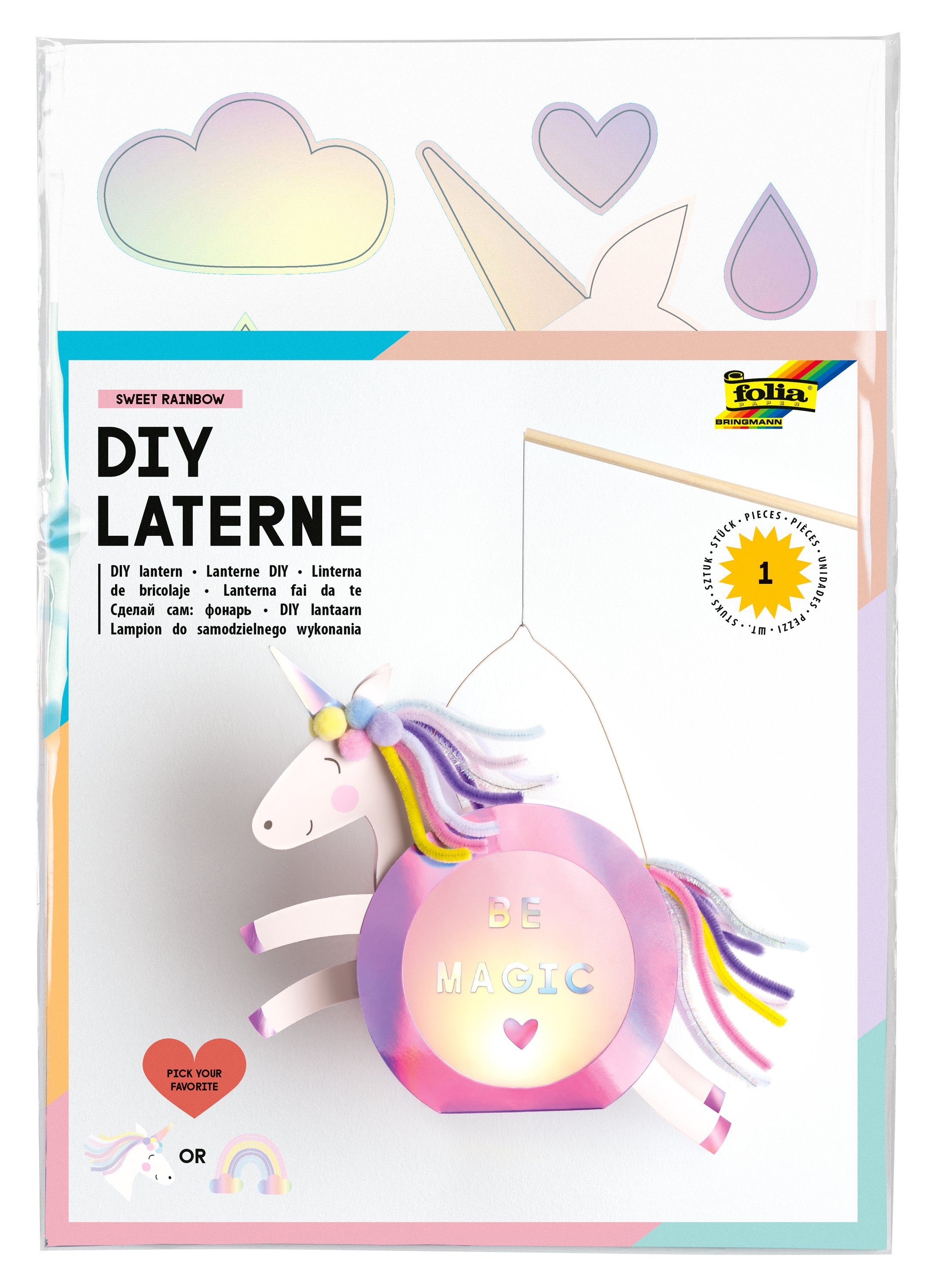 Folia Papierlaterne Laternen Bastelset Sweet Rainbow, günstig online kaufen