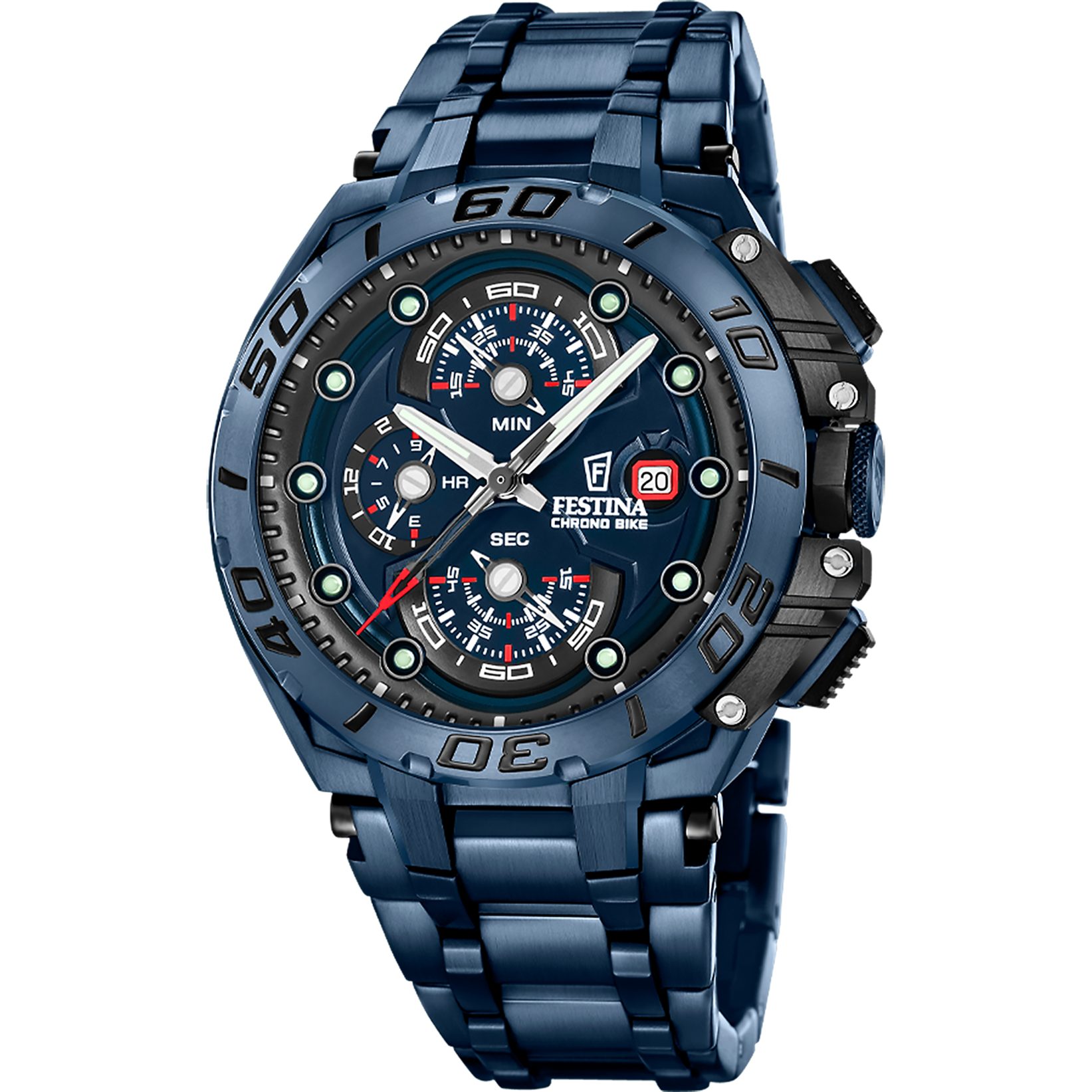 Festina Chronograph Chrono Bike Special Edition F20757_1, (Set, 3-tlg., mit Wechselband und Bandwechsler), Quarzuhr, Armbanduhr, Herrenuhr, Edelstahlarmband