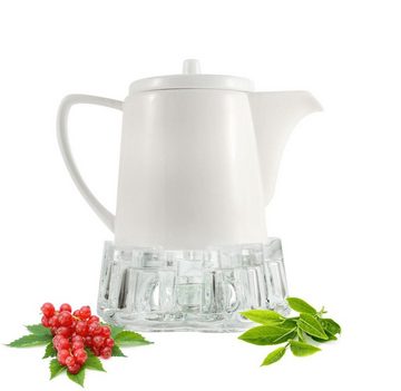 Sendez Teekanne Teekanne aus Porzellan mit Stövchen Kaffeekanne Teebereiter Porzellankanne Kanne