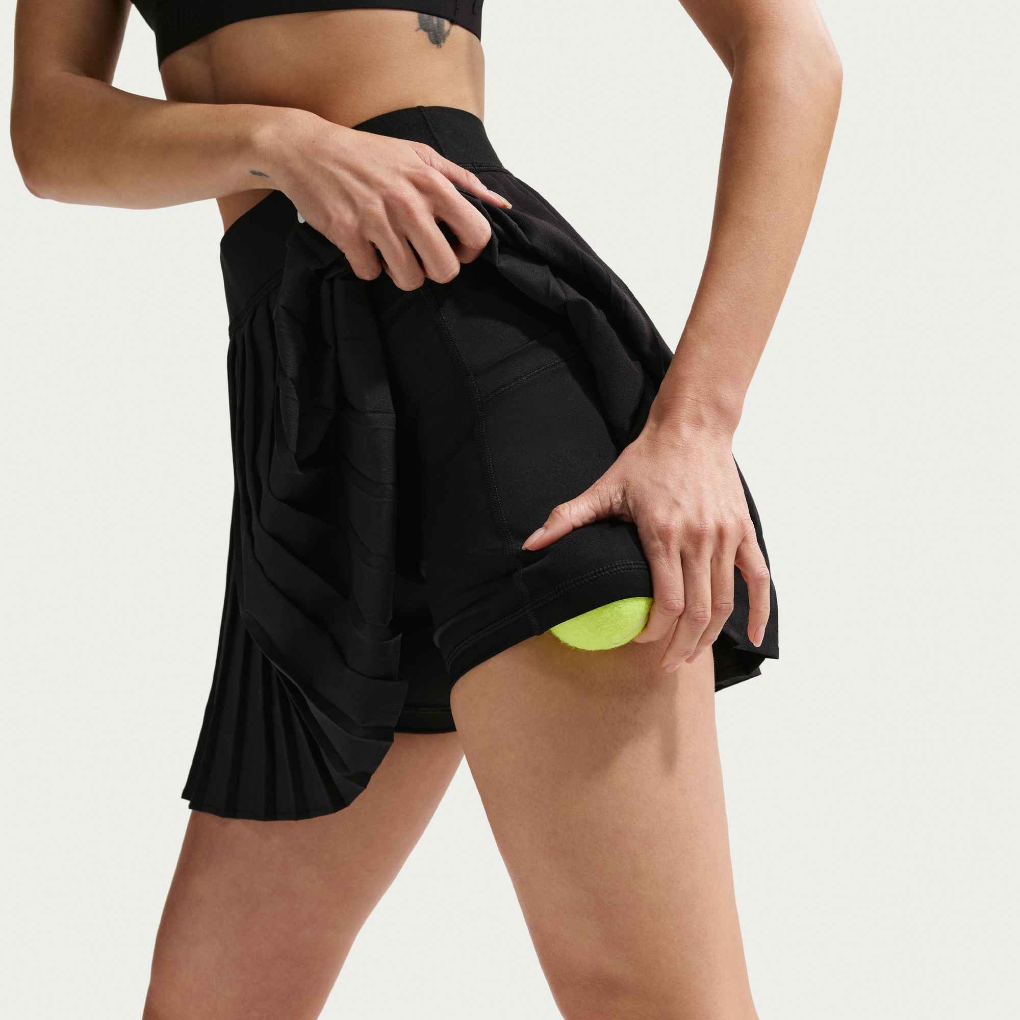 Nike Tennisrock Nike Victory Women's Dri-FIT High-Waisted Pleated Tennis Skirt mit integrierten Shorts, aus elastischem Material, in A-Linie
