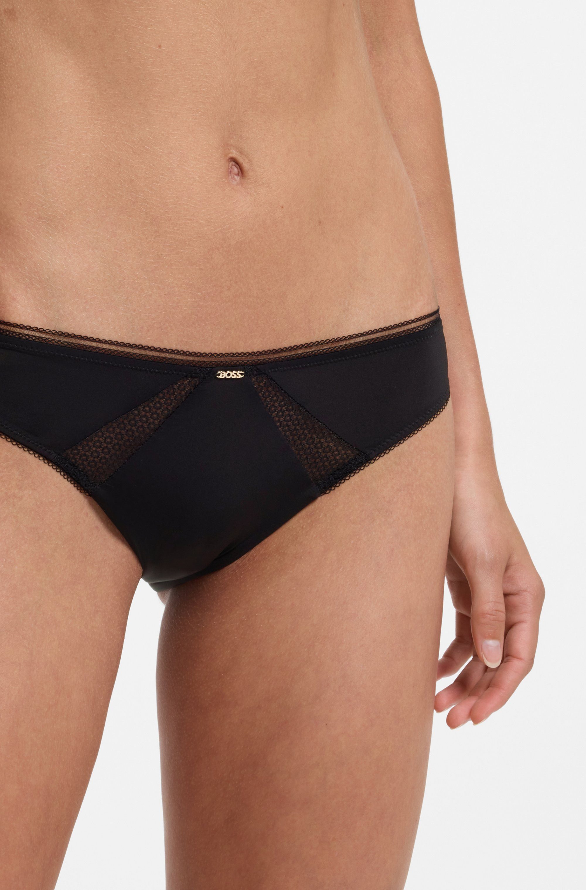 BOSS Slip BRIEF B.PURE mit Spitzeneinsatz