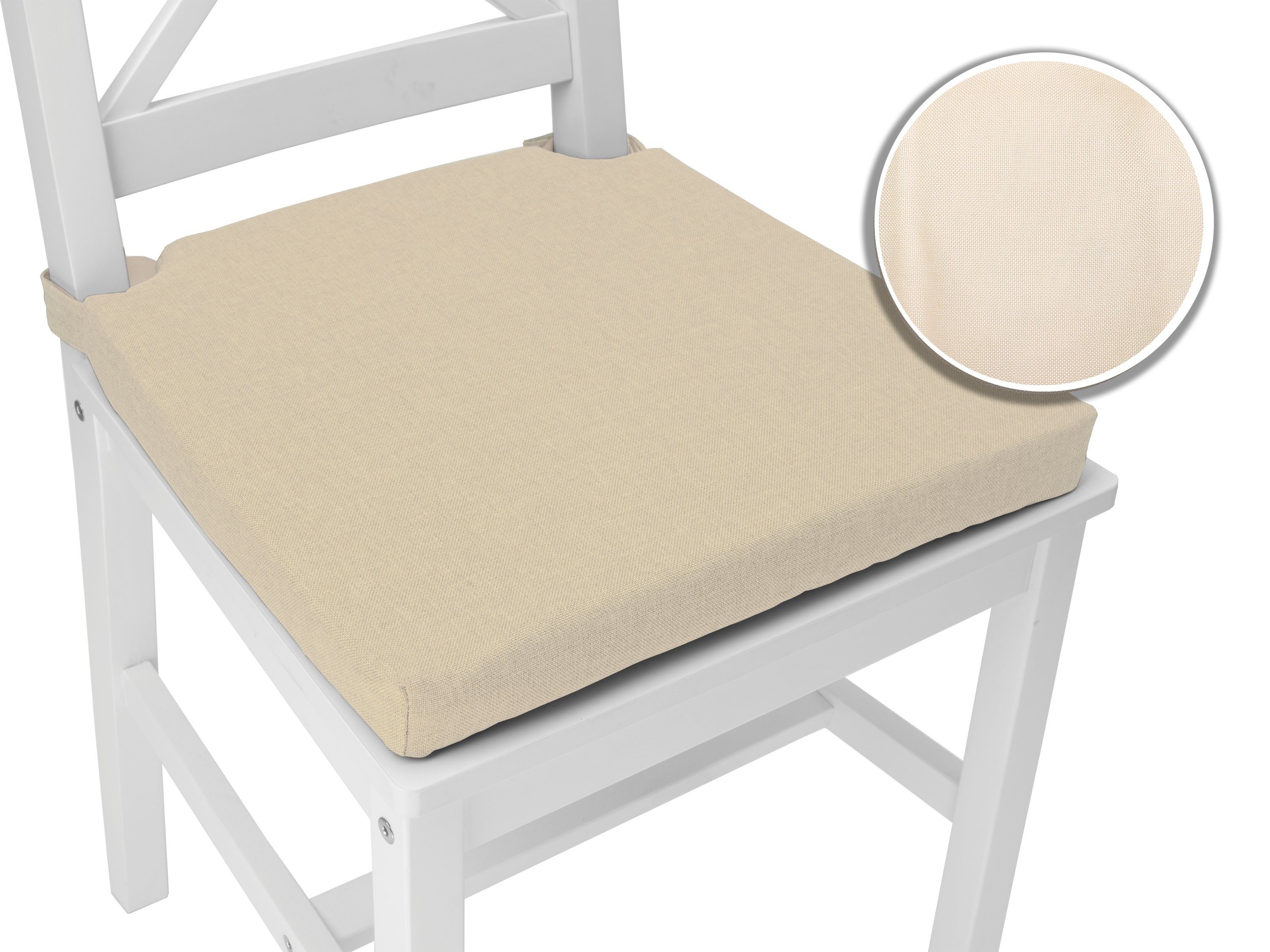 sunnypillow Stuhlkissen 4er Set Kissen Maße: 42 (vorne), 35 (hinten) x 40 x 5 cm