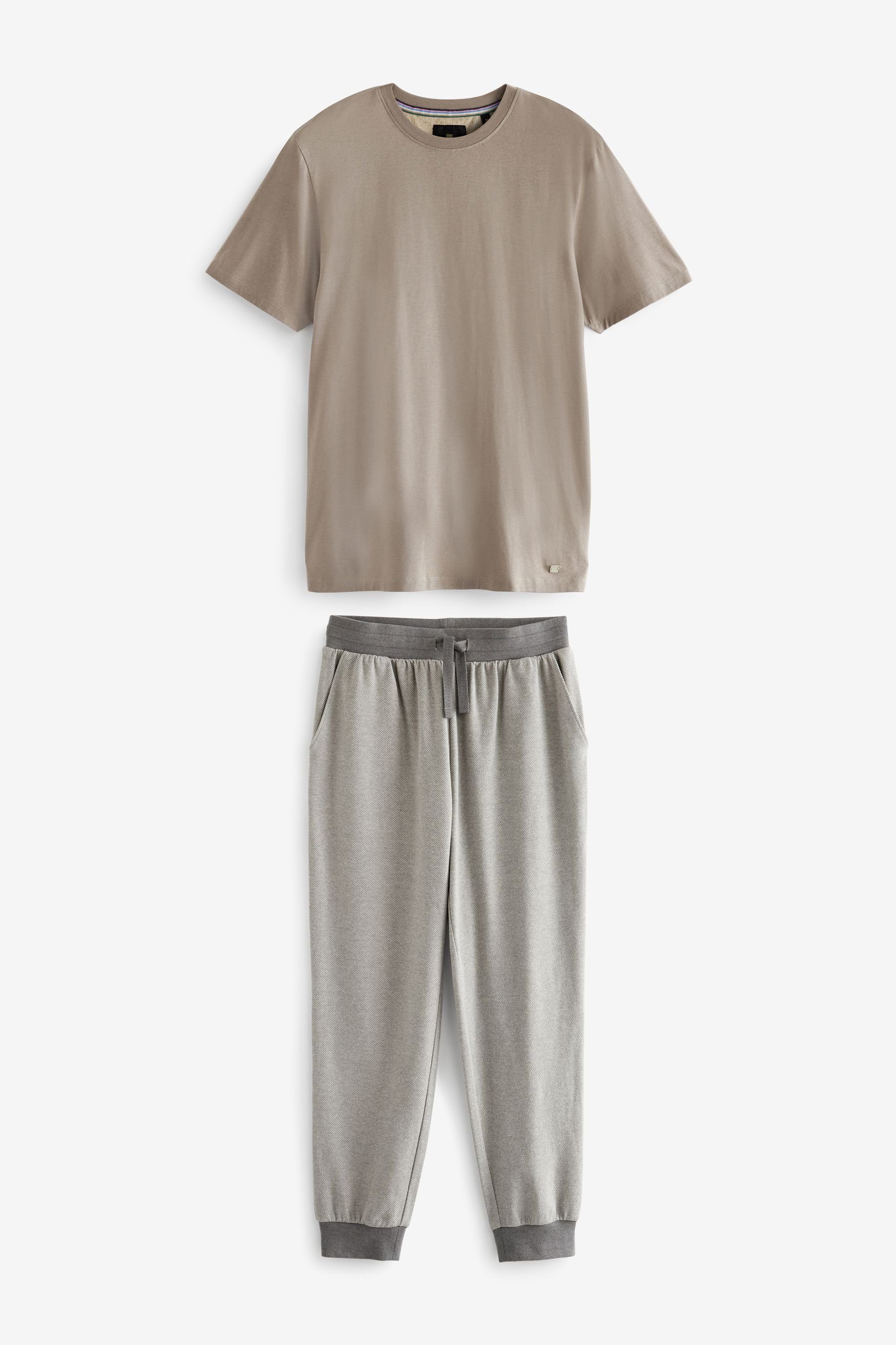 Pyjama (2 Strukturierter Next tlg) Schlafanzug