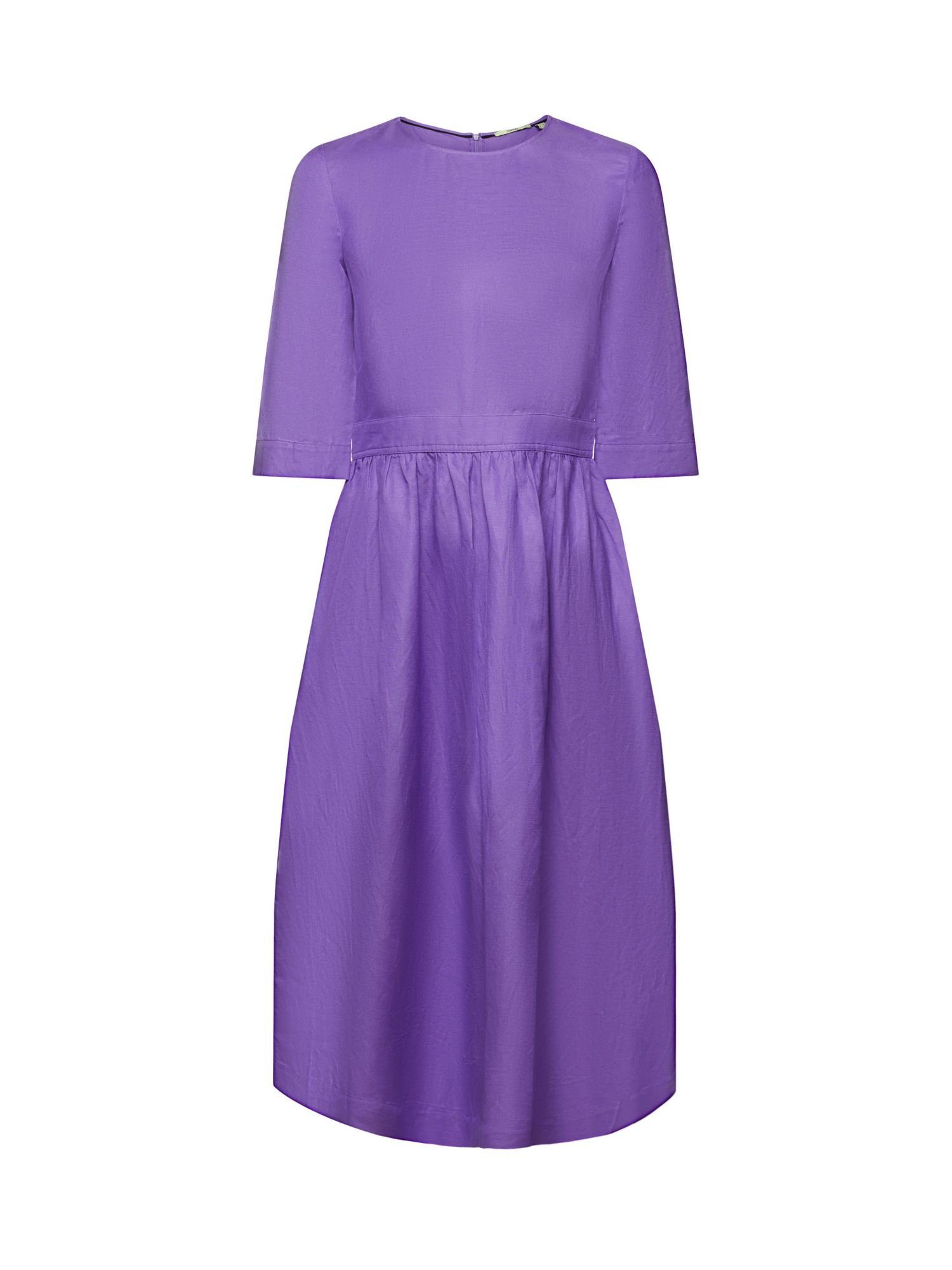 Leinenmix aus Midikleid mit Midikleid Gewebtes PURPLE Viskose Esprit