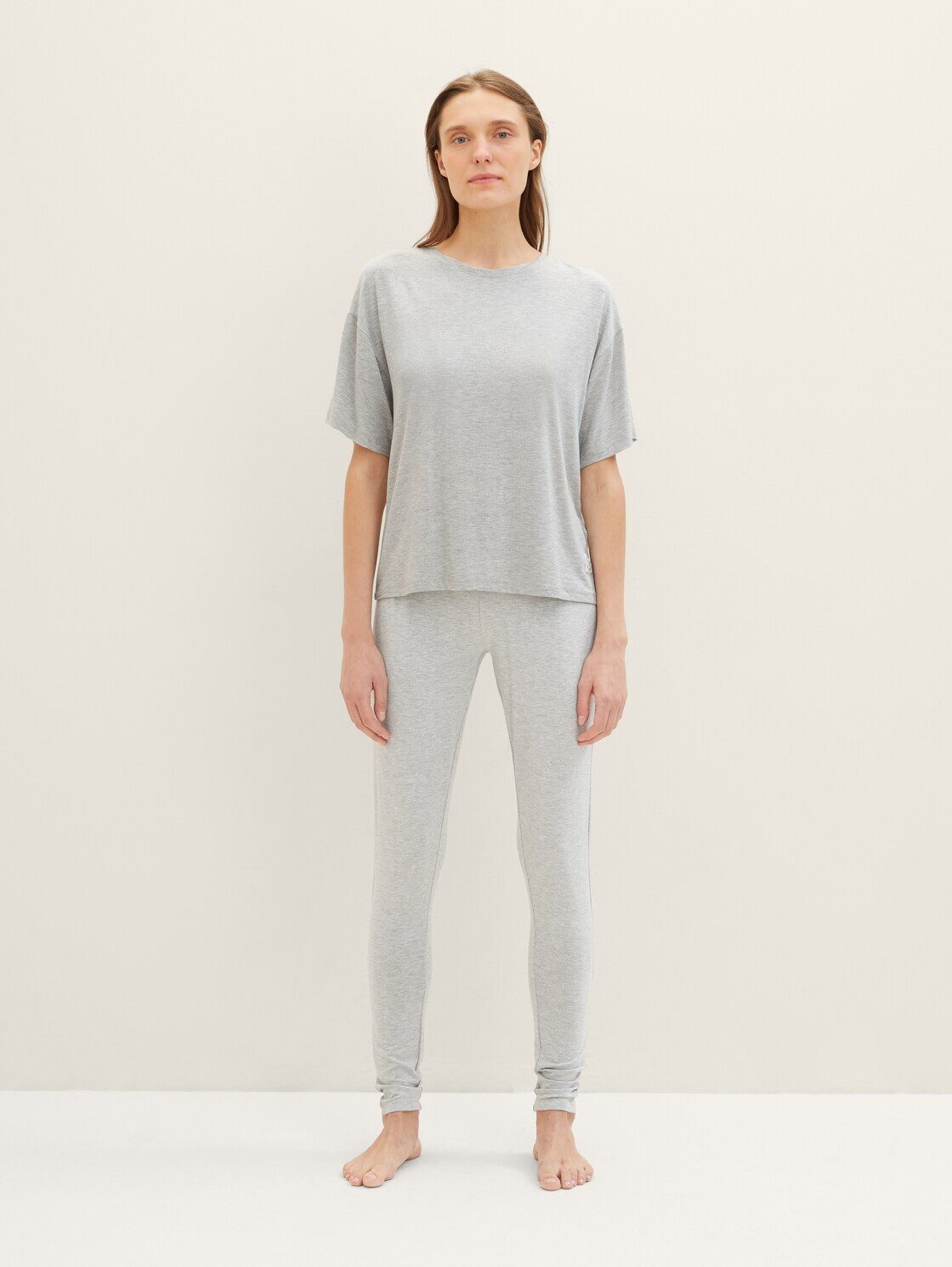 TOM TAILOR Pyjamaoberteil Bodywear (im Einserpack) Loungewear T-Shirt in Melange Optik