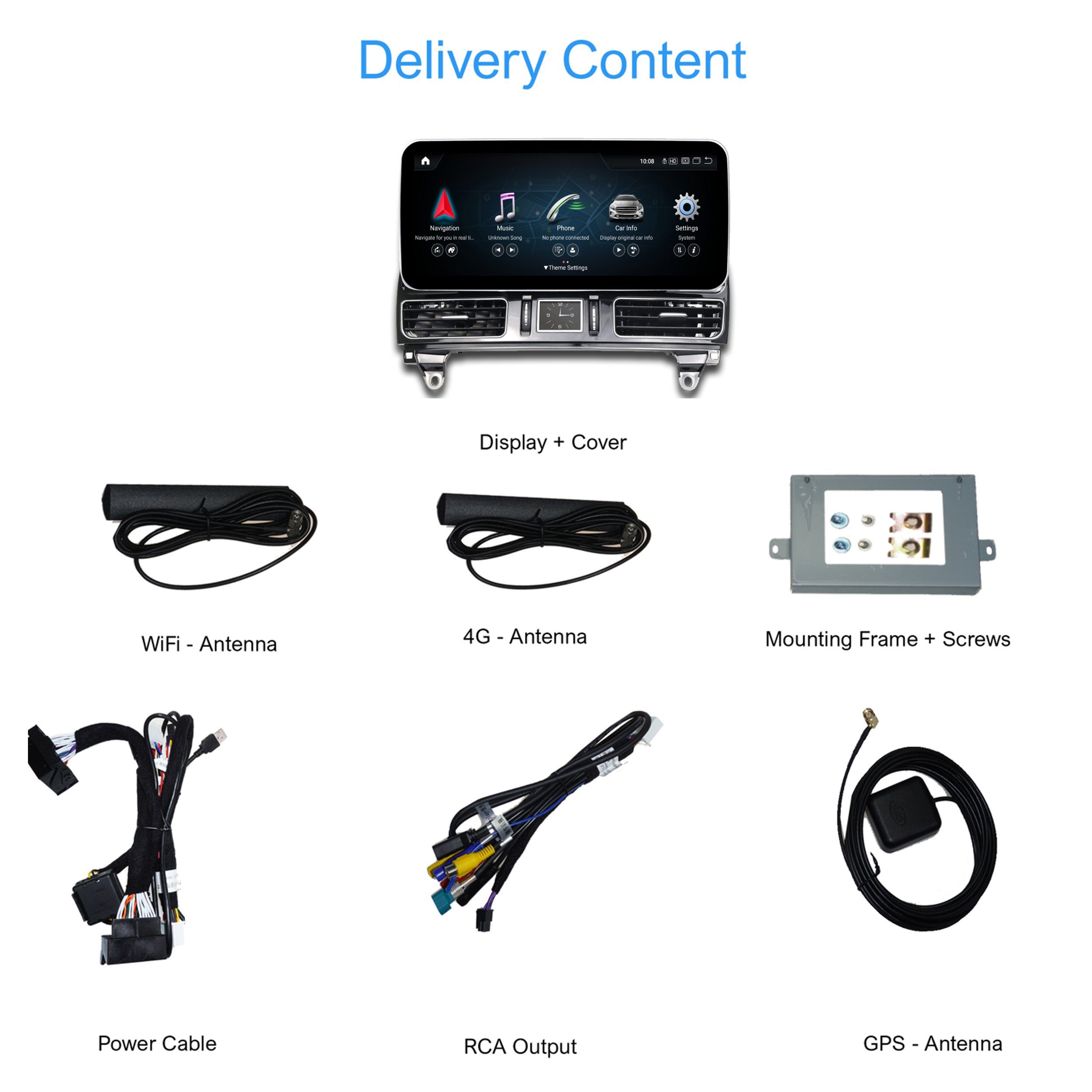 Einbau-Navigationsgerät Für TAFFIO Carplay ML GL 4X NTG X166 GPS Mercedes Touch W166 Android 12"