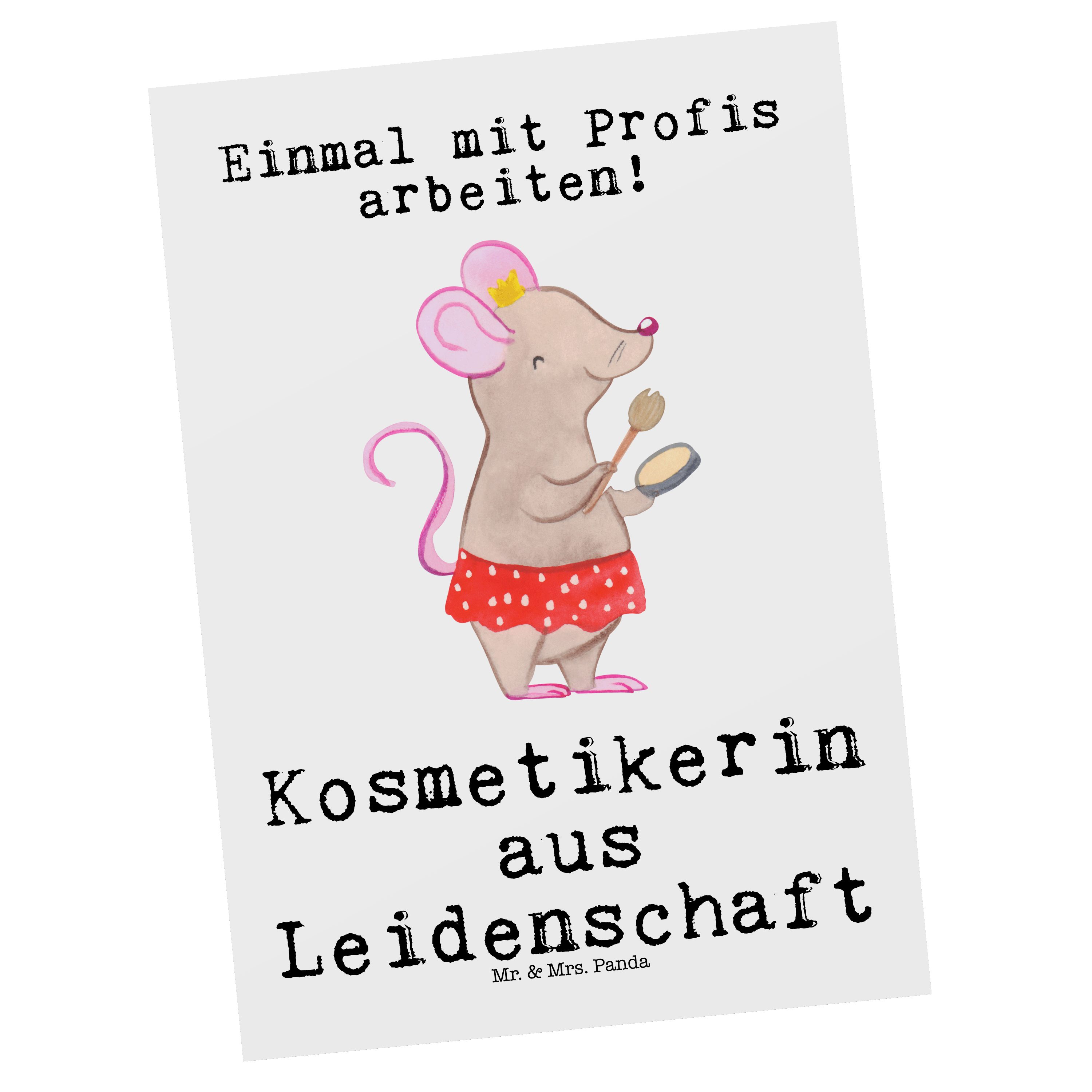 Mr. & Mrs. Panda Postkarte »Kosmetikerin aus Leidenschaft Weiß