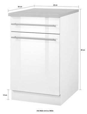 wiho Küchen Unterschrank Chicago 40 cm breit, 1 Schubkasten und 1 Tür