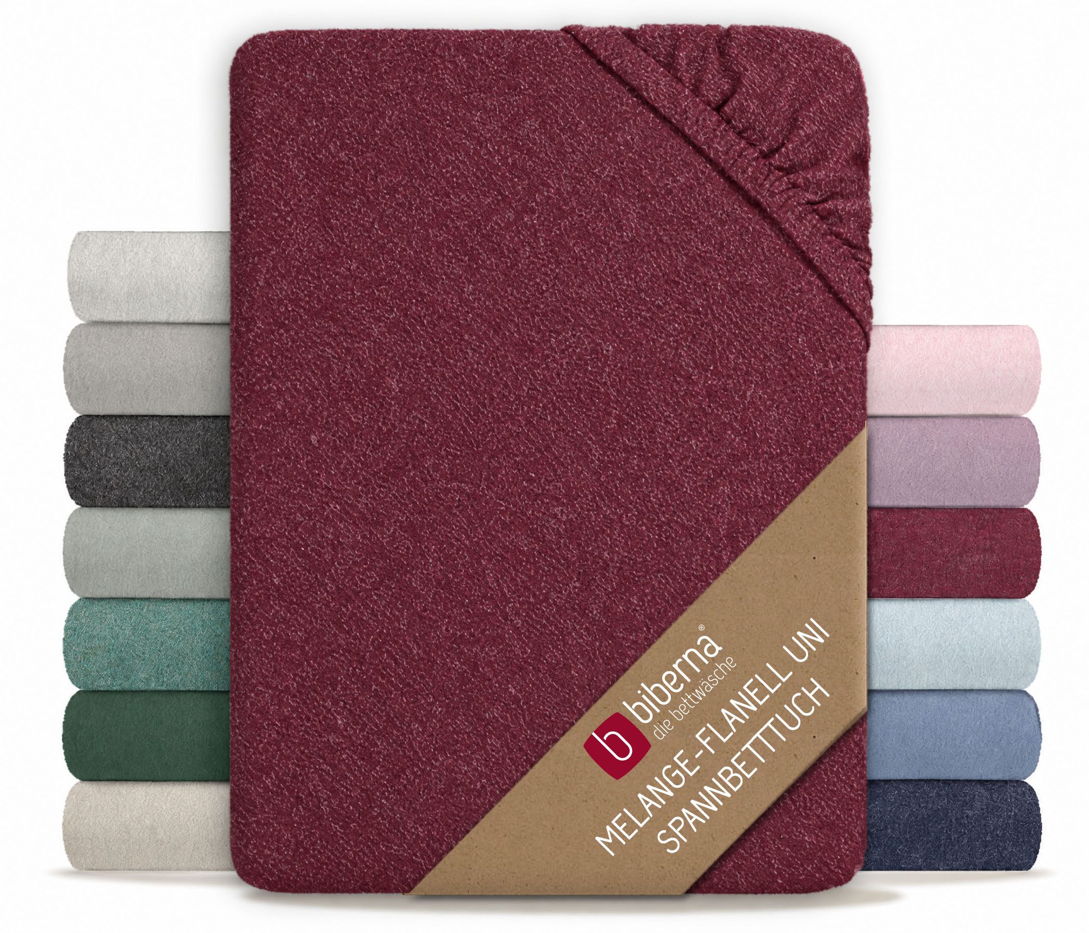 Biberna Spannbettlaken 0841380 HERMAL Premium Melange-Biber Spannbetttuch 100% Baumwolle, Flanell, Gummizug: rundum, (1 Stück), Biber, wärmend & weich, Rundumgummi, ab Größe 90 x 200 cm