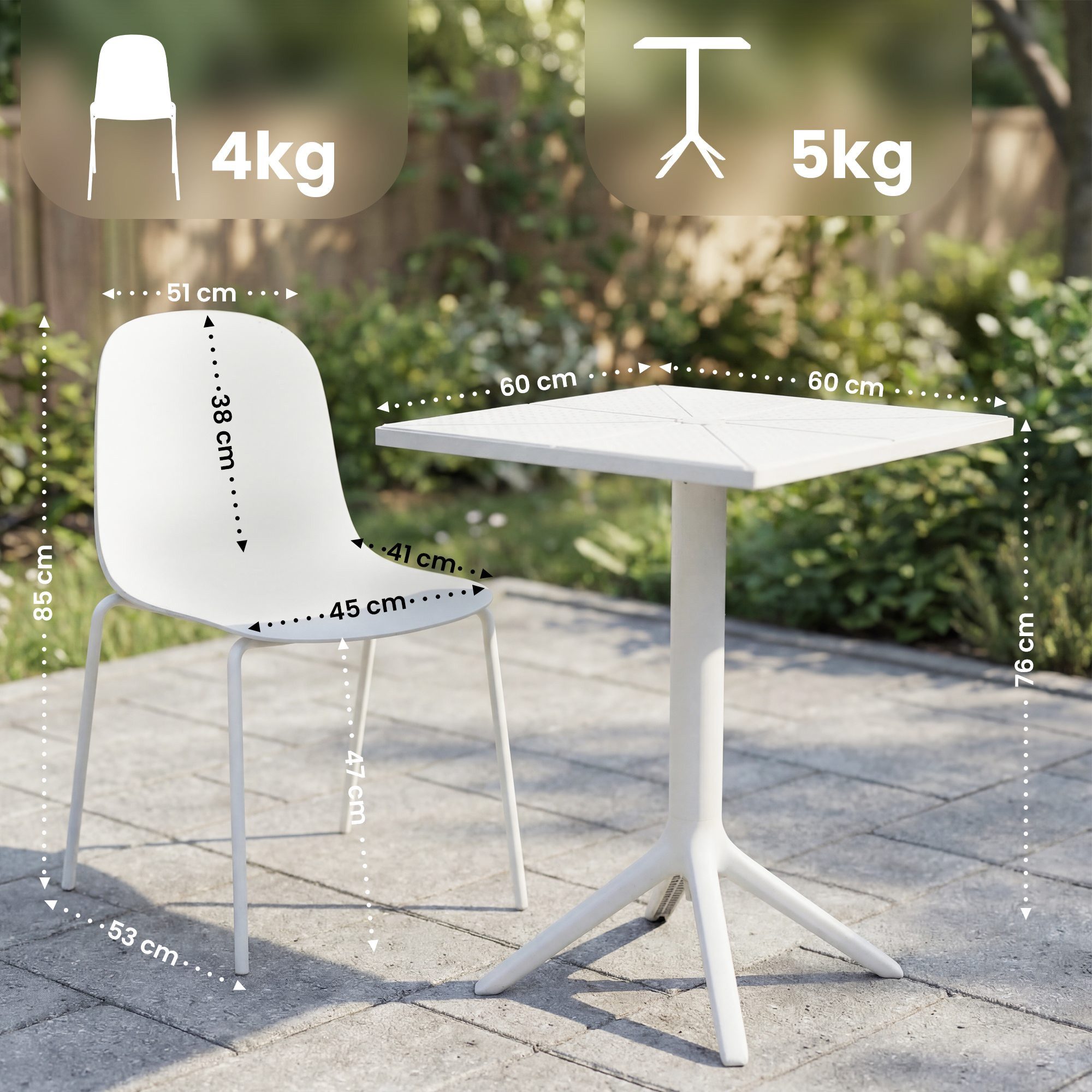 CLP Garten-Essgruppe Nerra, (Set), stapelbar, wetterfest und UV-beständig