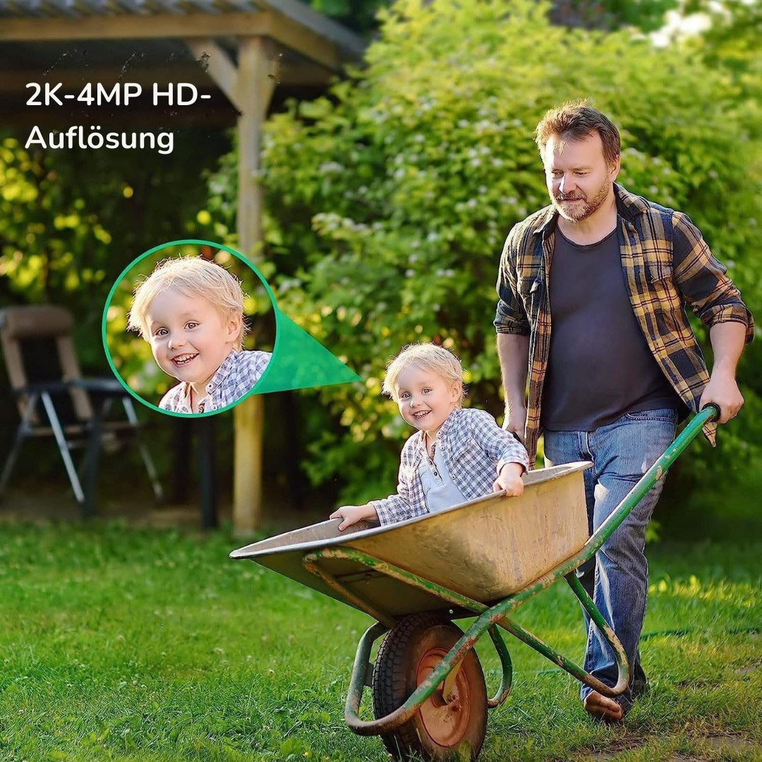 Winees Überwachungskamera (Außenbereich, Intelligente Erkennung, Nachtsicht und Einfache Installation, 2-tlg., 2.4/5GHz 4MP 2K WLAN, mit Spotlight)
